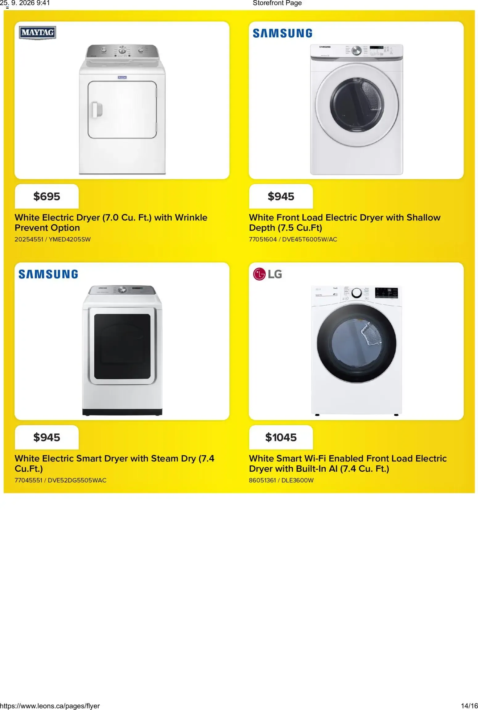 Leon's flyer - BBFL Appliances from Sep 24, 2026 > weekly specials & deals from September 24 to September 30 2026 - flyer page 14