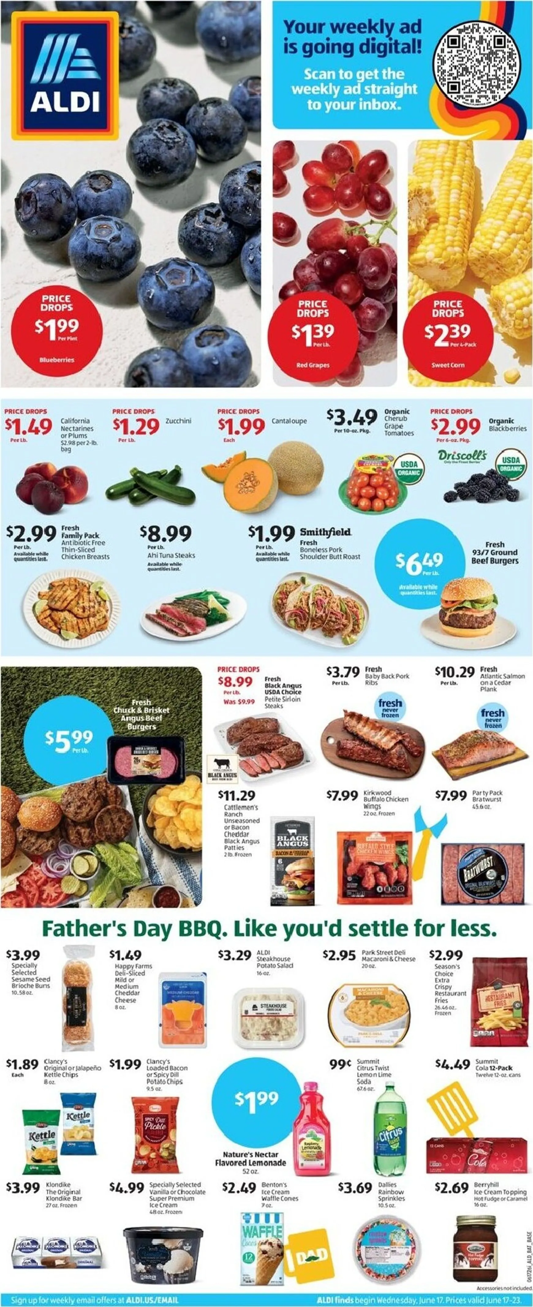 Weekly ad Current ALDI leaflet valid from Wednesday 06/17/2026 to Tuesday 06/23/2026 from June 17 to June 23 2026 - Page 1