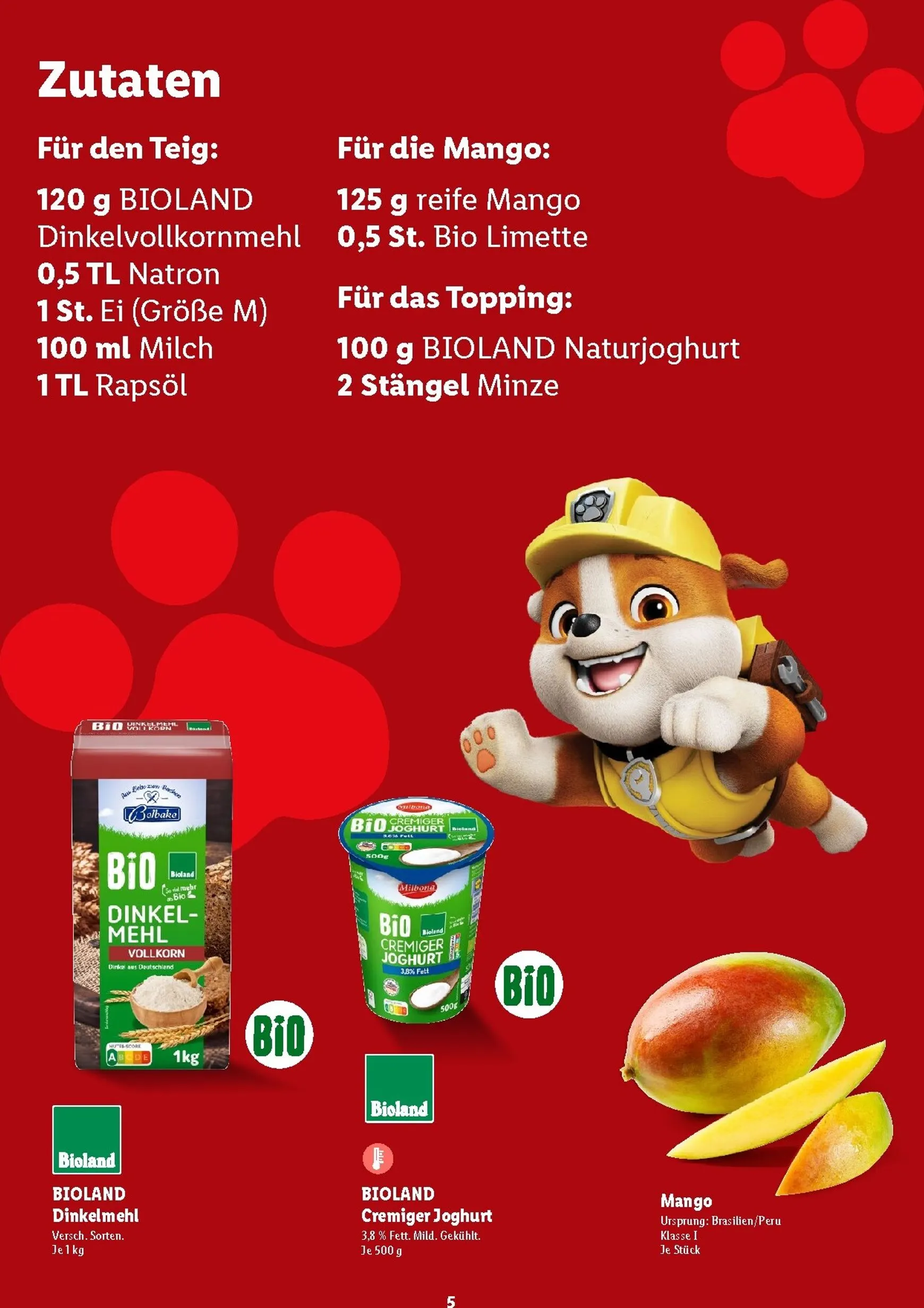 Lidl - Paw Patrol Rezeptheft Prospekt – von Montag 20.07.2026 bis Sonntag 23.08.2026 von 20. Juli bis 23. August 2026 - Prospekt seite 5