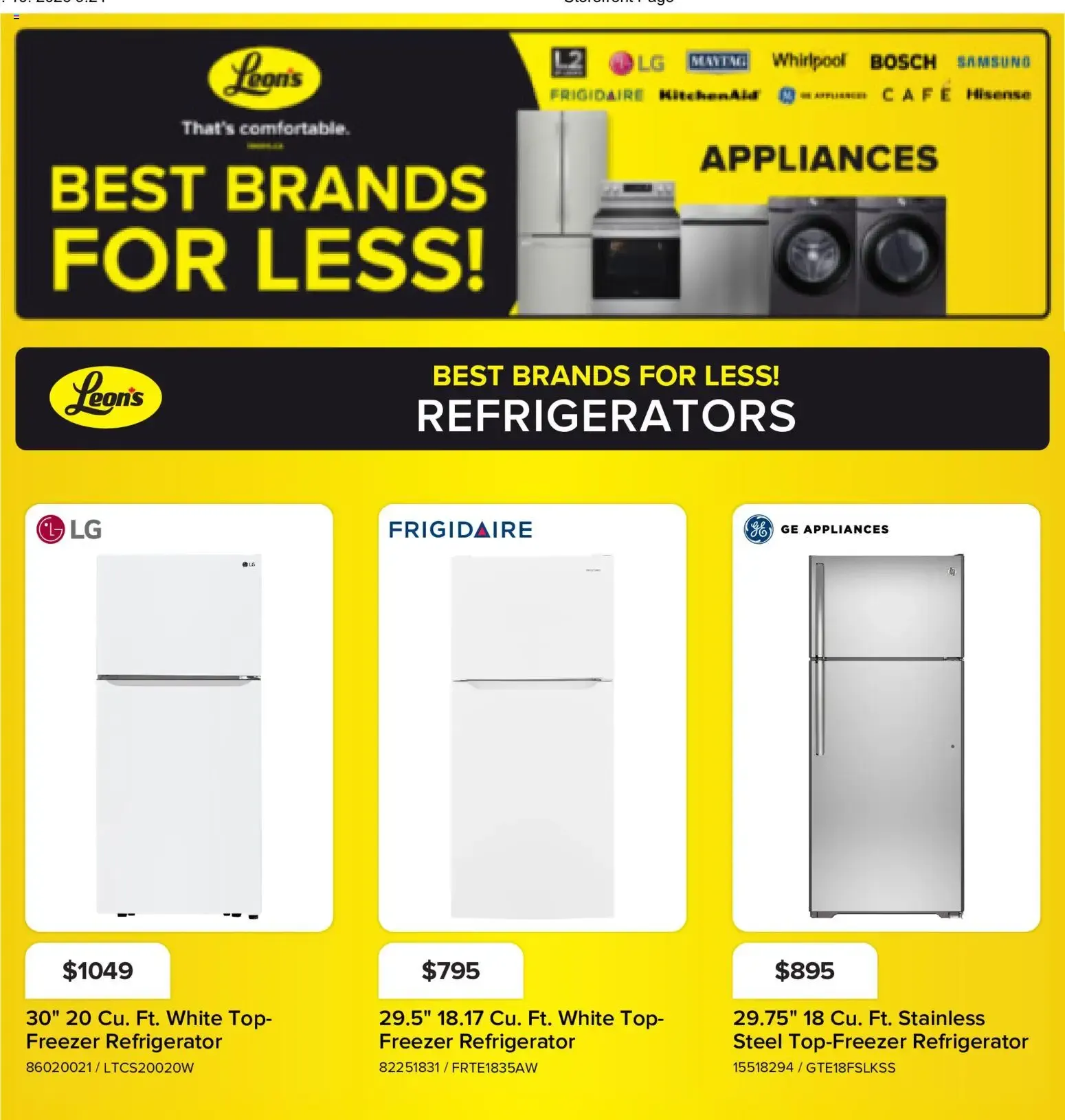 Leon's flyer - BBFL Appliances from Oct 8, 2026 > weekly specials & deals from October 8 to October 14 2026 - flyer page 1
