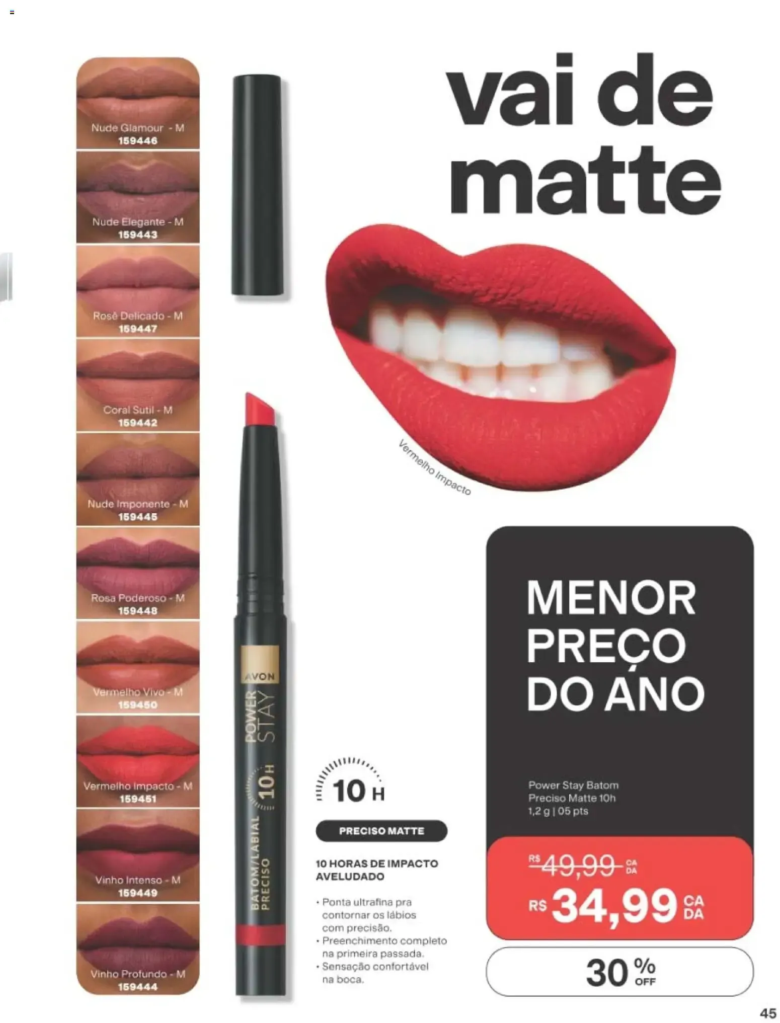 Encarte de Revista Avon folheto - Campanha 13 de 10/08/2026 | Promoção Online 10 de agosto até 31 de agosto 2026 - Pagina 45