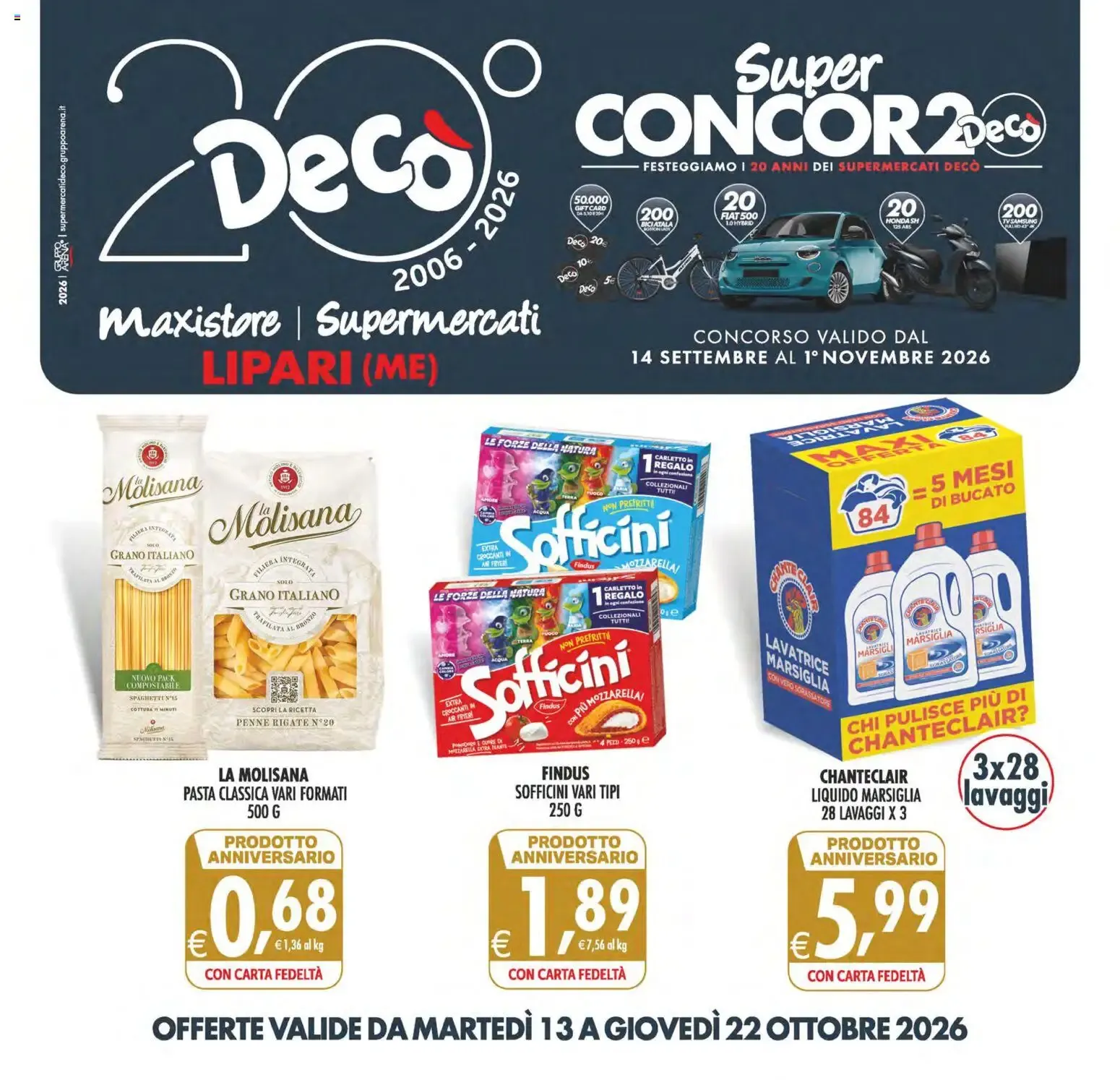 Nuovo Decò volantino Maxistore, Supermercati Lipari dal 13/10/2026 > offerte anteprima 🛍️ da 13 ottobre a 22 ottobre di 2026 - Pagina del volantino 1