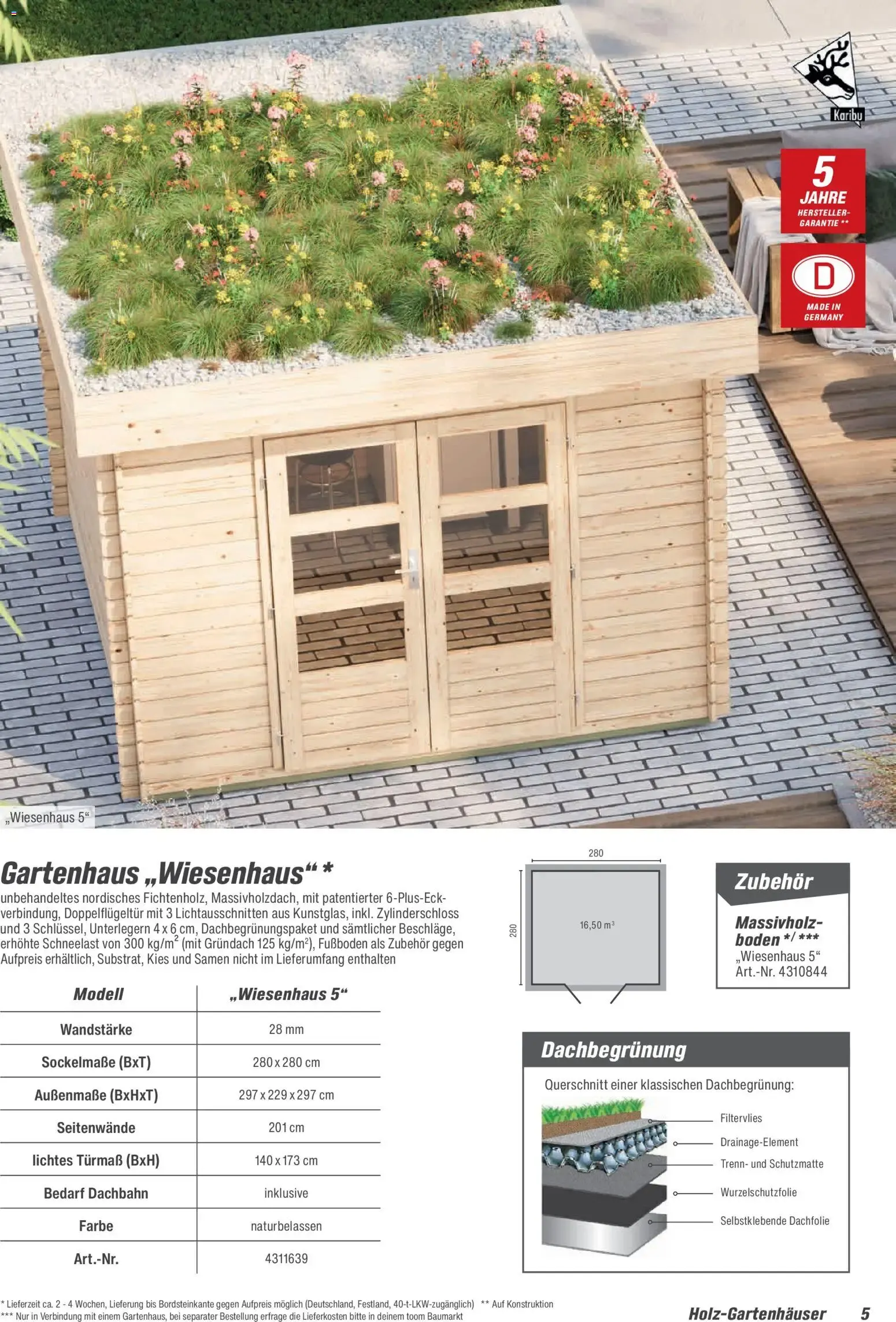 Toom Baumarkt Gartenhäuser & Carports 2026 (ab 20.02.2026) zum Blättern von 20. Februar bis 30. Juni 2026 - Prospekt seite 5