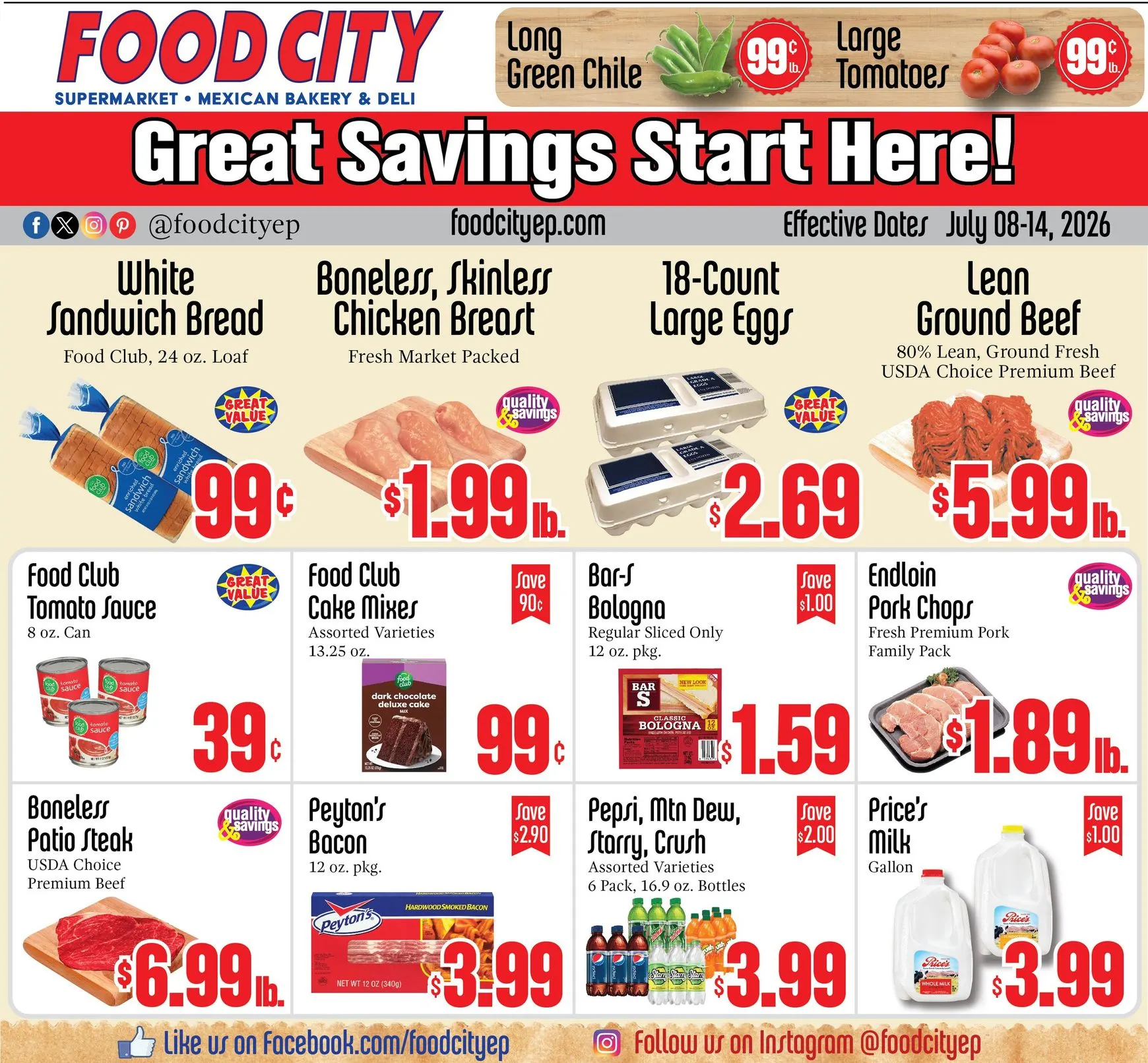 Weekly ad Current Food City leaflet valid from Wednesday 07/08/2026 to Tuesday 07/14/2026 from July 8 to July 14 2026 - Page 1