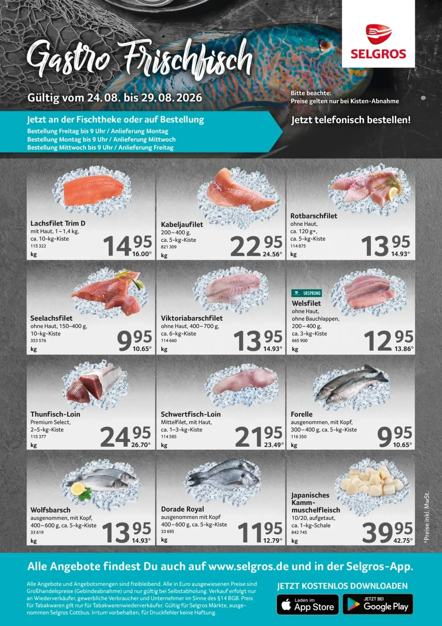 Selgros Gastro Frischfisch von 24. August bis 29. August 2026 - Prospekt seite 1