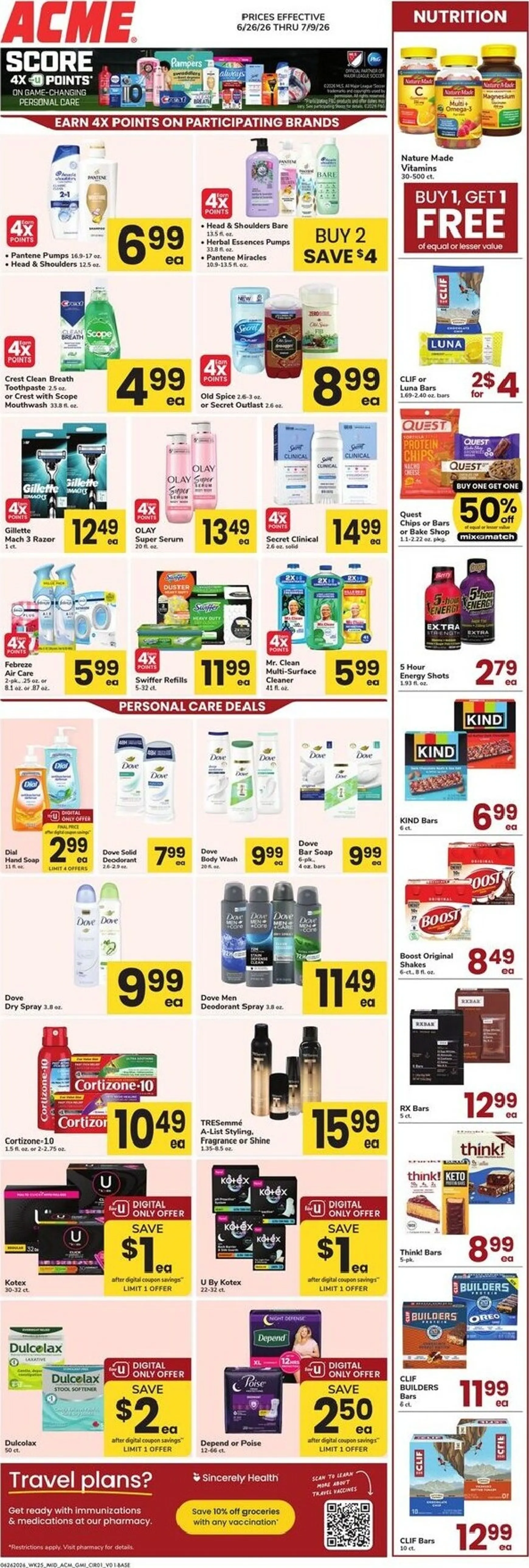 Current ACME - Hot Deals leaflet valid from Friday 06/26/2026 to Thursday 07/09/2026