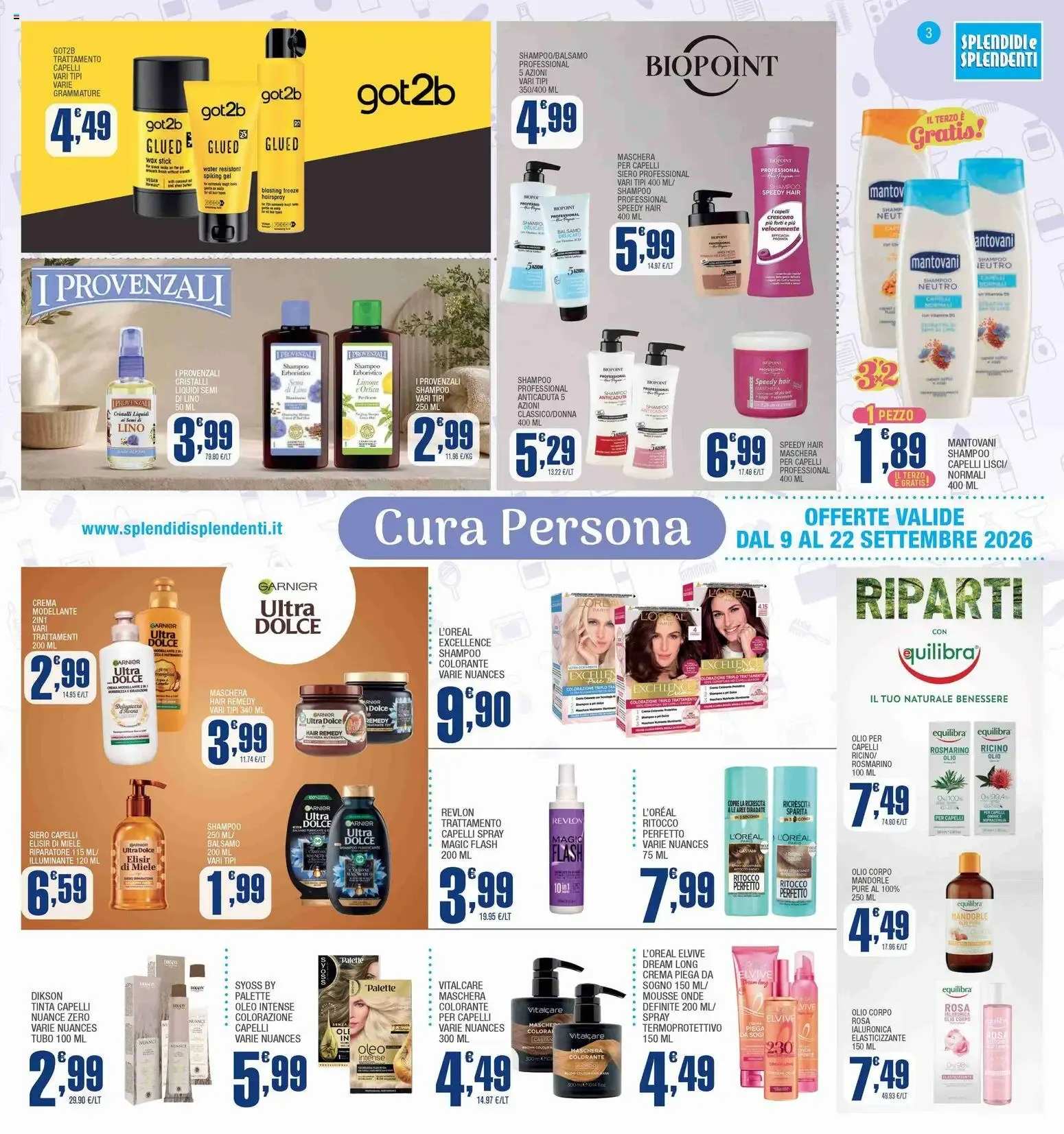 Splendidi e Splendenti volantino dal 09/09/2026 - online Offerte da 9 settembre a 22 settembre di 2026 - Pagina del volantino 3
