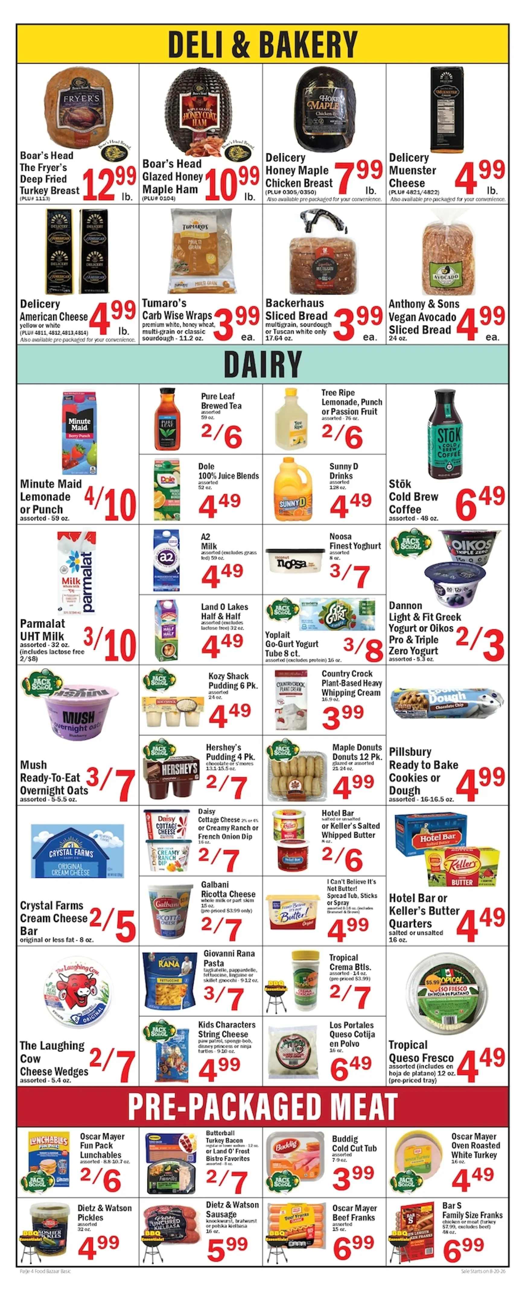 Weekly promotion Current Food Bazaar leaflet valid from Thursday 08/20/2026 to Wednesday 08/26/2026 spanning from August 20 to August 26 2026 - Page 4 for Catalogue 365