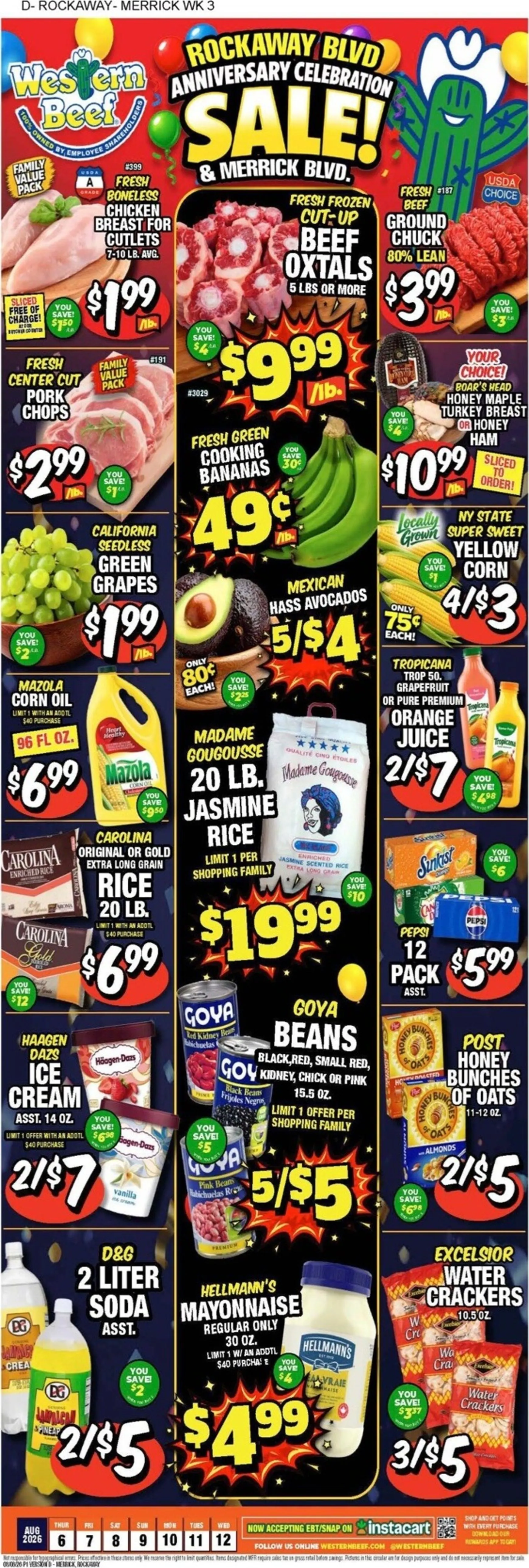 Current Western Beef - Rockaway Blvd leaflet valid from Thursday 08/06/2026 to Wednesday 08/12/2026