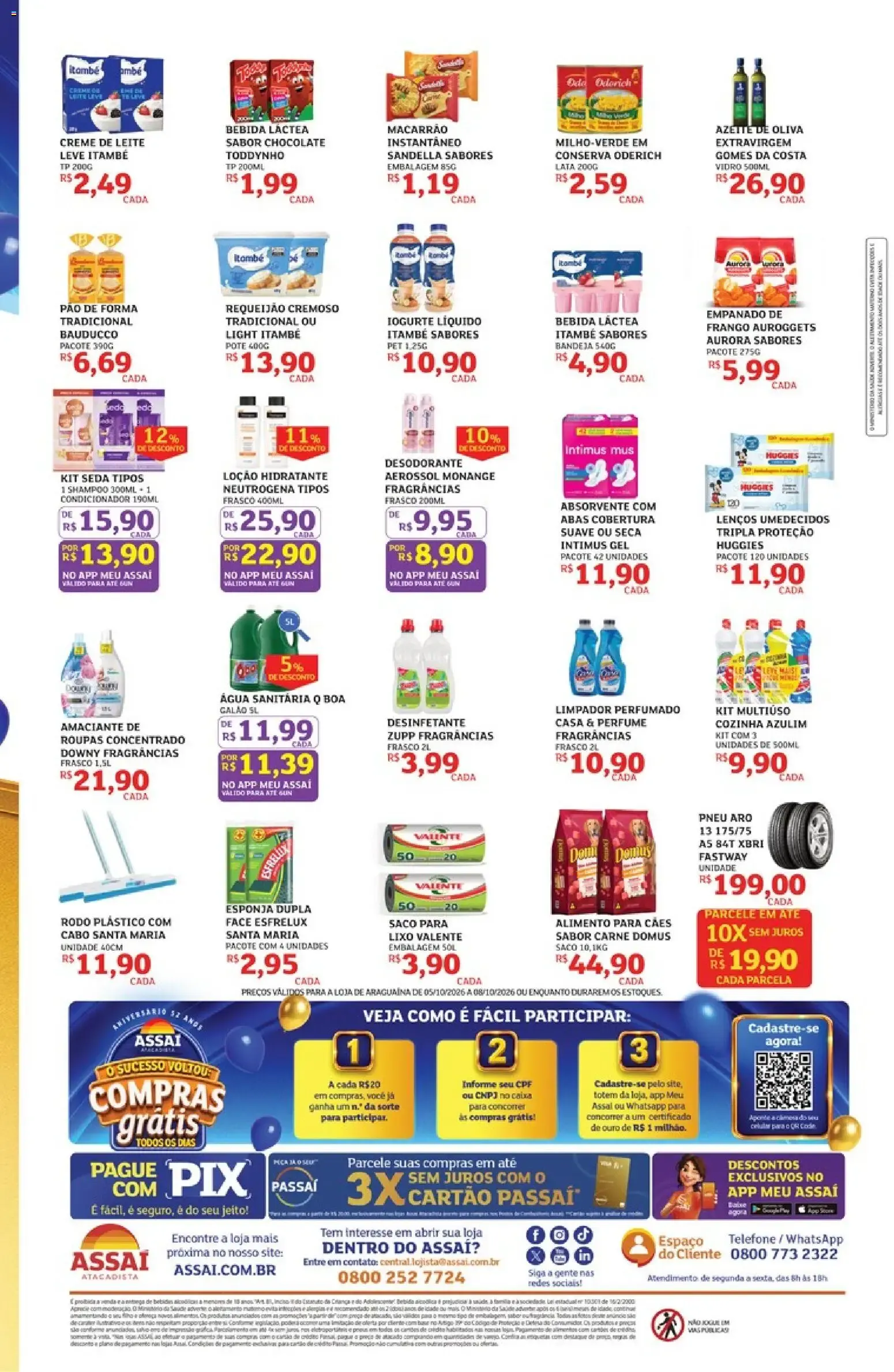 Encarte de Assaí Atacadista - Aniversário 52 Anos e Compras Grátis 5 de outubro até 8 de outubro 2026 - Pagina 2