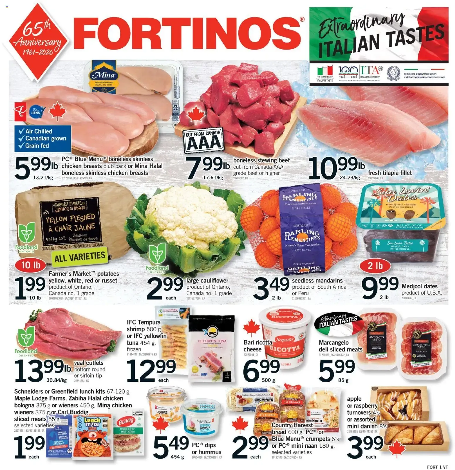 Fortinos weekly flyer / circulaire from Oct 22, 2026 > weekly specials & deals from October 22 to October 28 2026 - flyer page 1