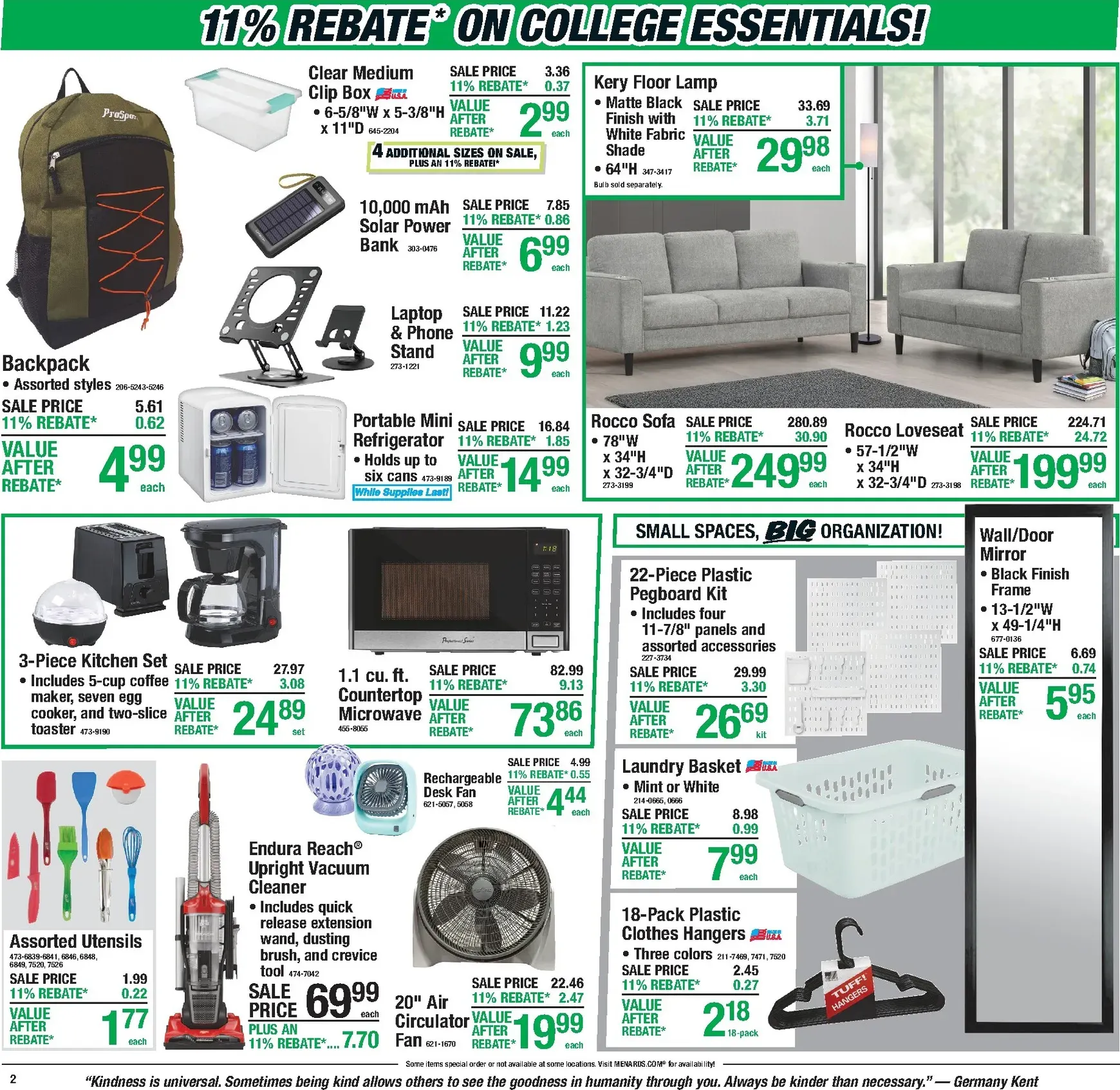 Weekly promotion Menards: 11% Rebate on Everything! spanning from July 23 to August 2 2026 - Page 3 for Catalogue 365