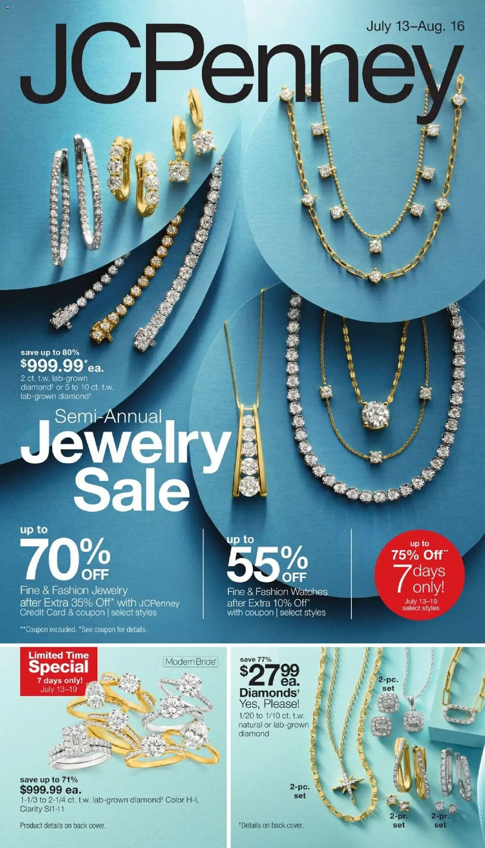 Weekly ad JCPenney Semi-Annual Jewelry Sale from July 13 to August 16 2026 - Page 1