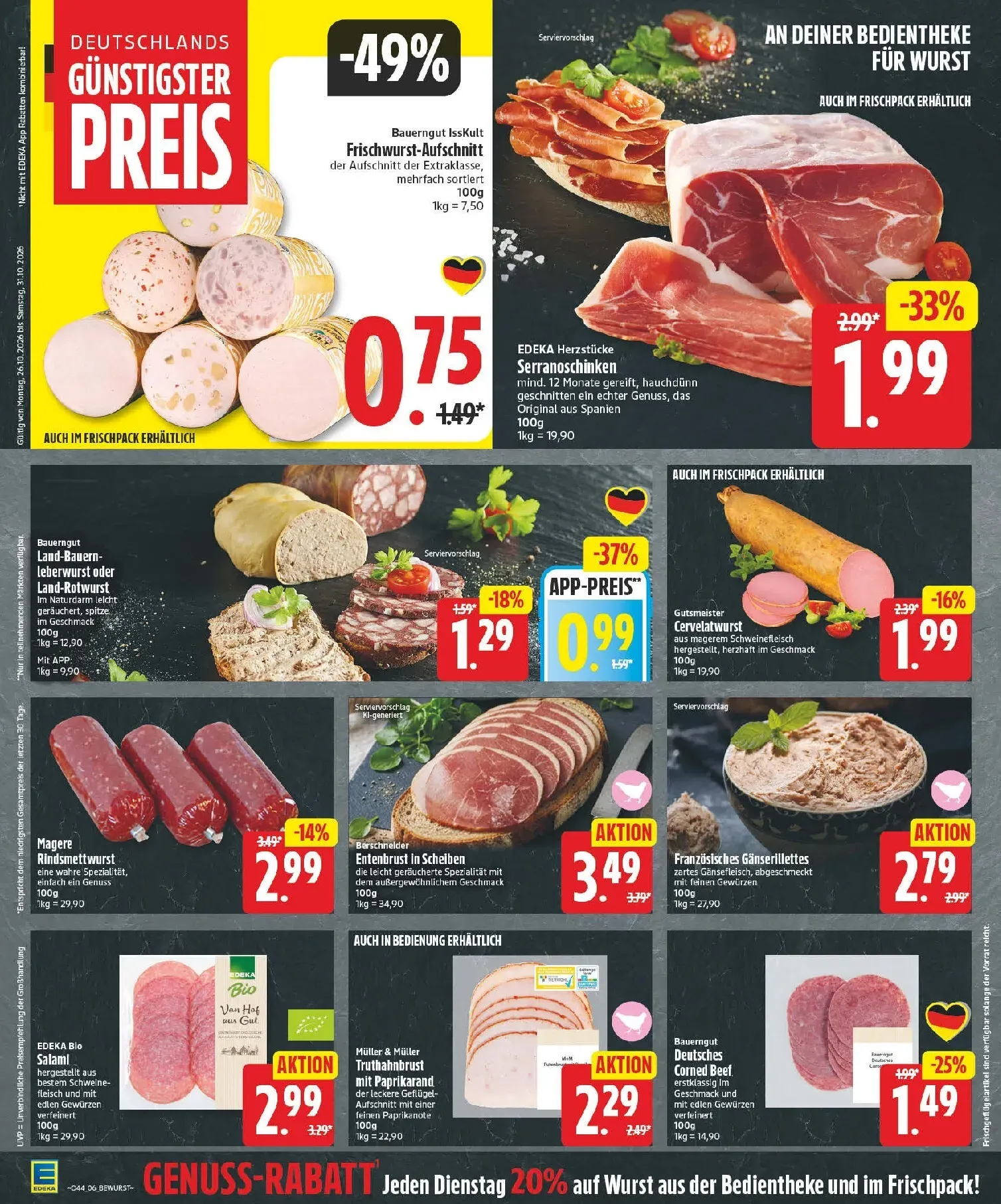 Edeka Prospekt nächste Woche – von Montag 26.10.2026 bis Samstag 31.10.2026 von 26. Oktober bis 31. Oktober 2026 - Prospekt seite 6