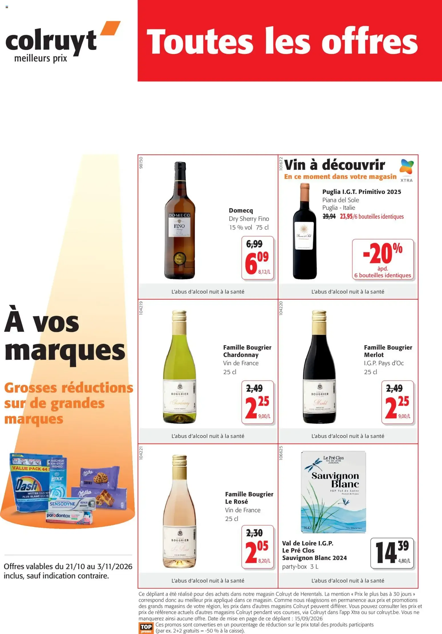 Colruyt Toutes les offres à partir du 21/10/2026 - promo en ligne du 21 octobre au 3 novembre 2026 - Catalogue page 1