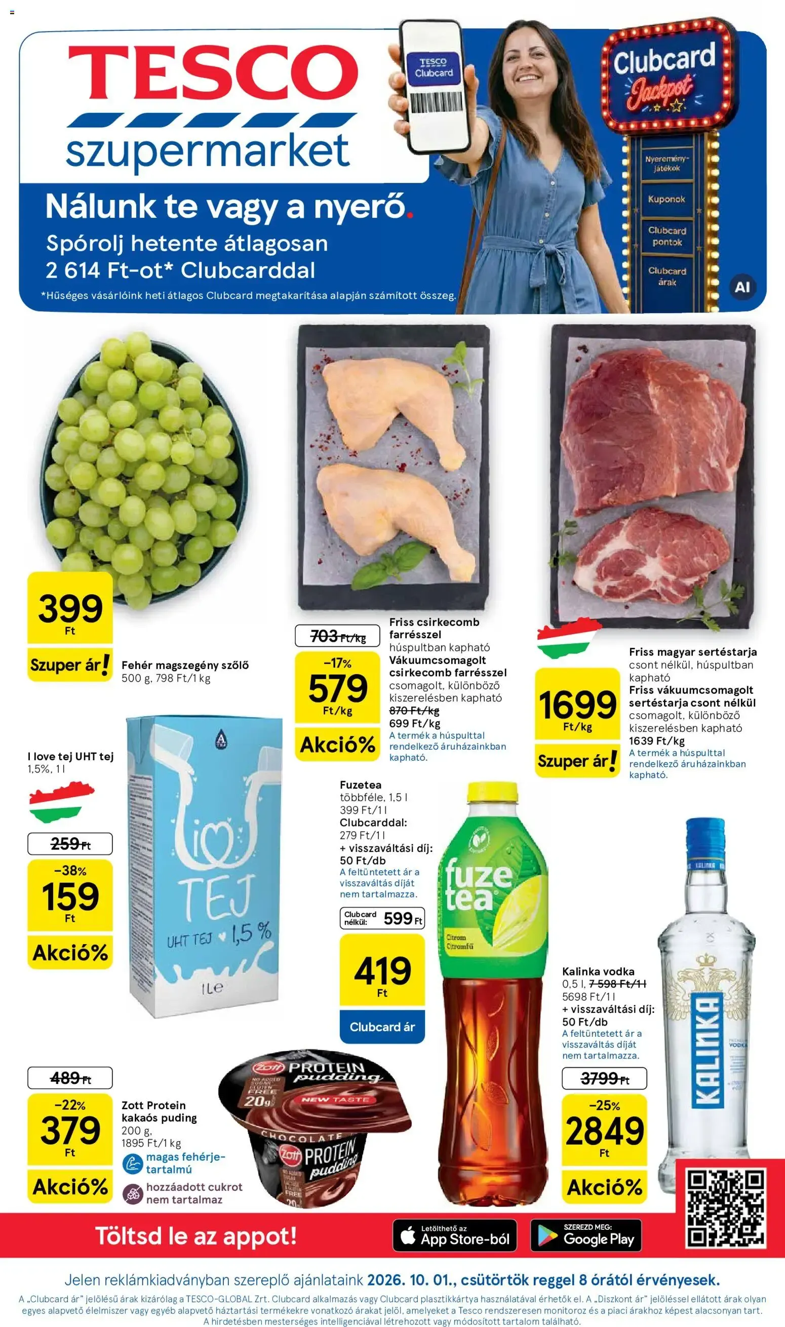 Katalógus Tesco Szupermarket akciós újság - 2026.10.01.-tól - online október 1.-tól október 7.-ig 2026. - Oldal 1