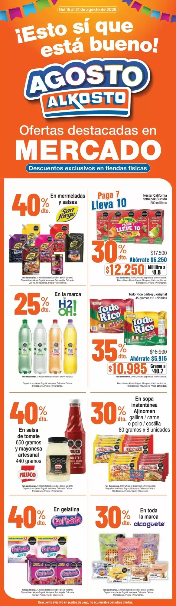 Catalogo de AGOSTO ALKOSTO Ofertas destacadas en MERCADO 15 de agosto al 21 de agosto 2026 - Pag 1