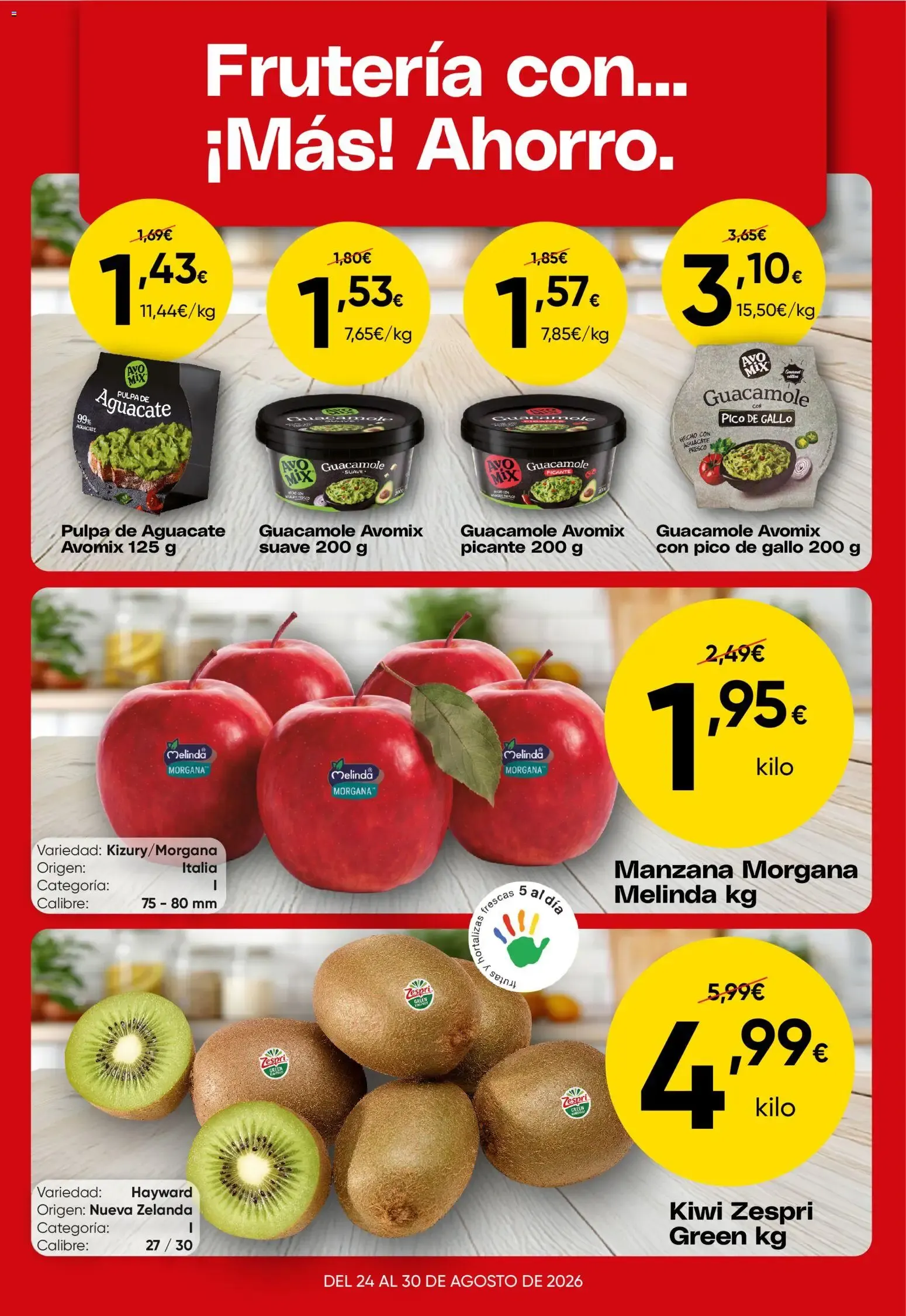 Catálogo de Frutería con... ¡Más! Ahorro. 24 de agosto al 30 de agosto 2026 - Página 1