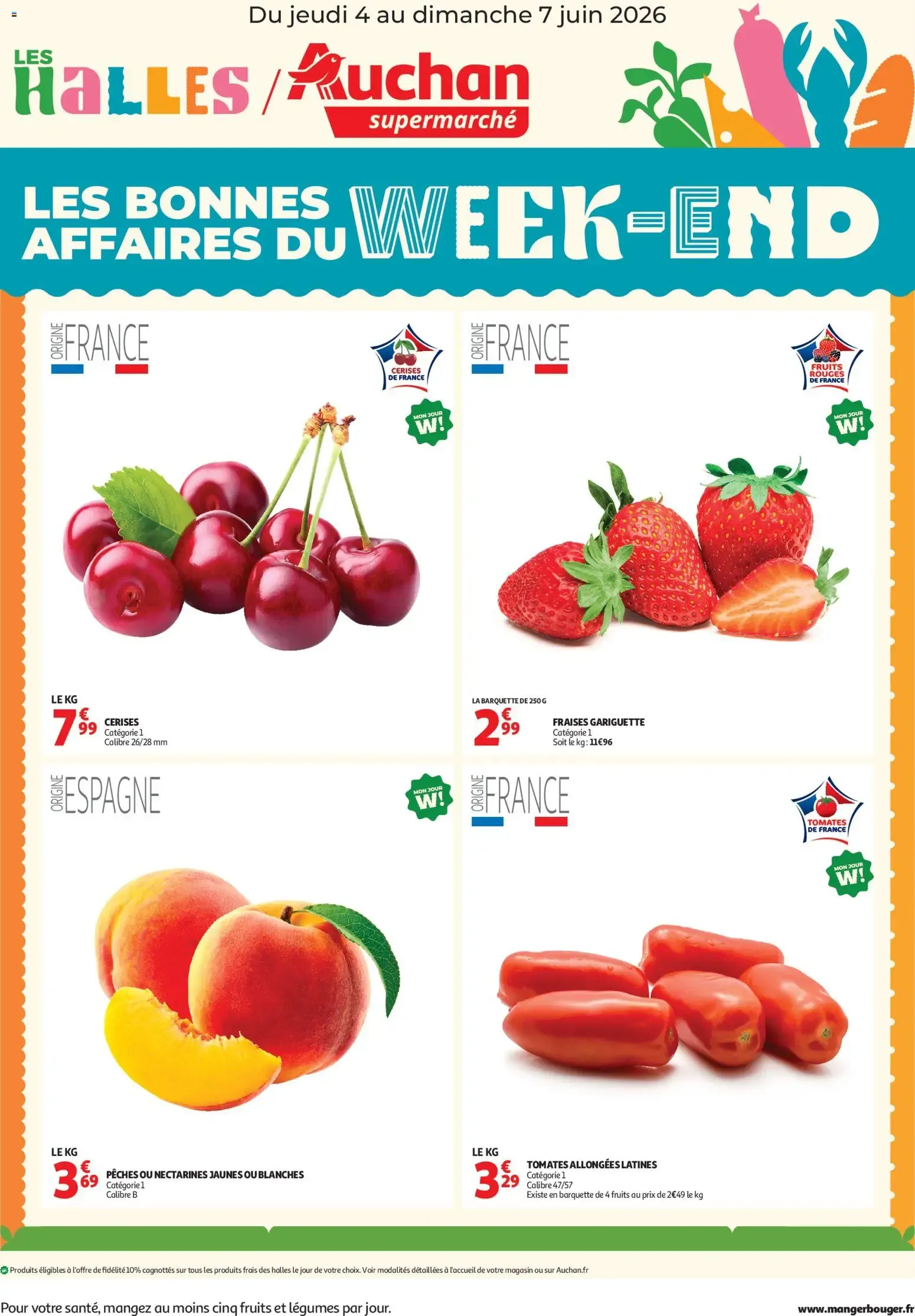 Auchan les bons plans du week-end dans votre super à partir du 04/06/2026 - promo en ligne du 4 juin au 7 juin 2026 - Catalogue page 1