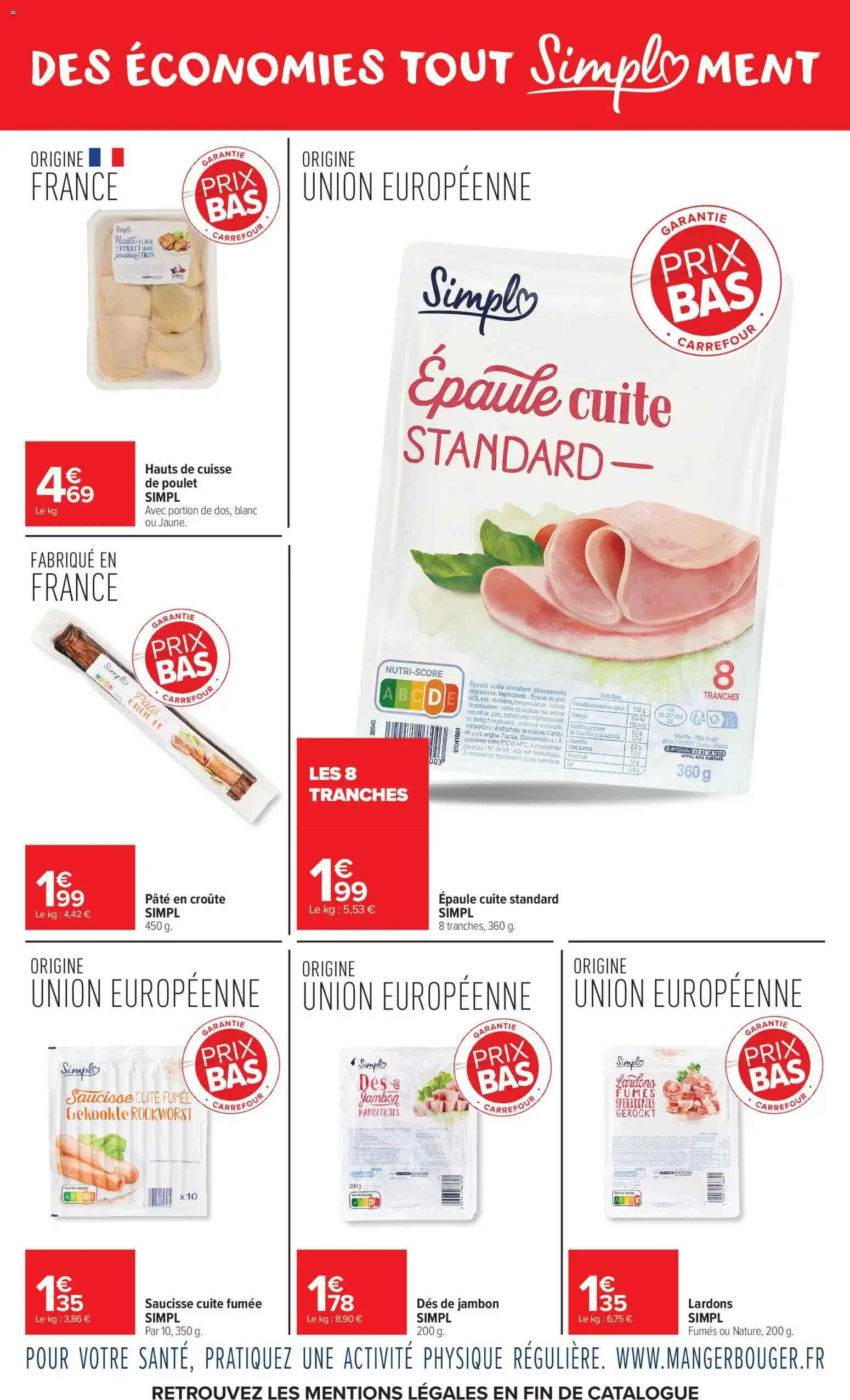 Carrefour Market Garantie prix bas-tout simpl'ment à partir du 01/06/2026 - promo en ligne du 1 juin au 21 juin 2026 - Catalogue page 4