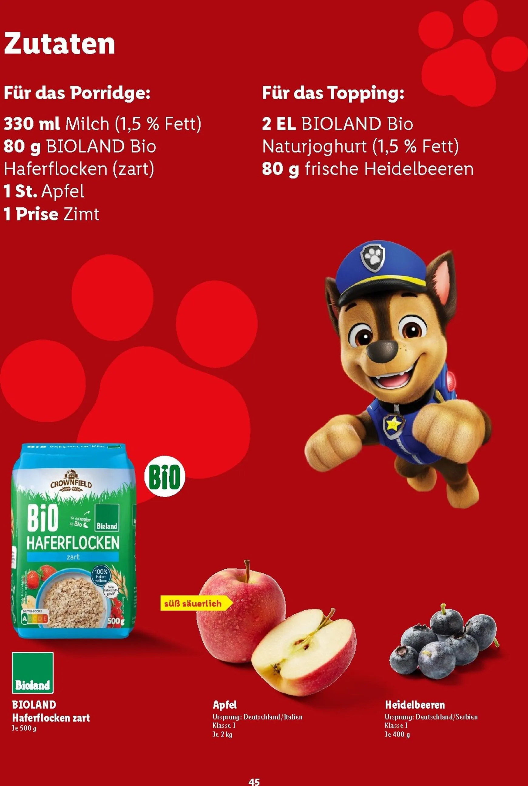 Lidl - Paw Patrol Rezeptheft Prospekt – von Montag 20.07.2026 bis Sonntag 23.08.2026 von 20. Juli bis 23. August 2026 - Prospekt seite 45