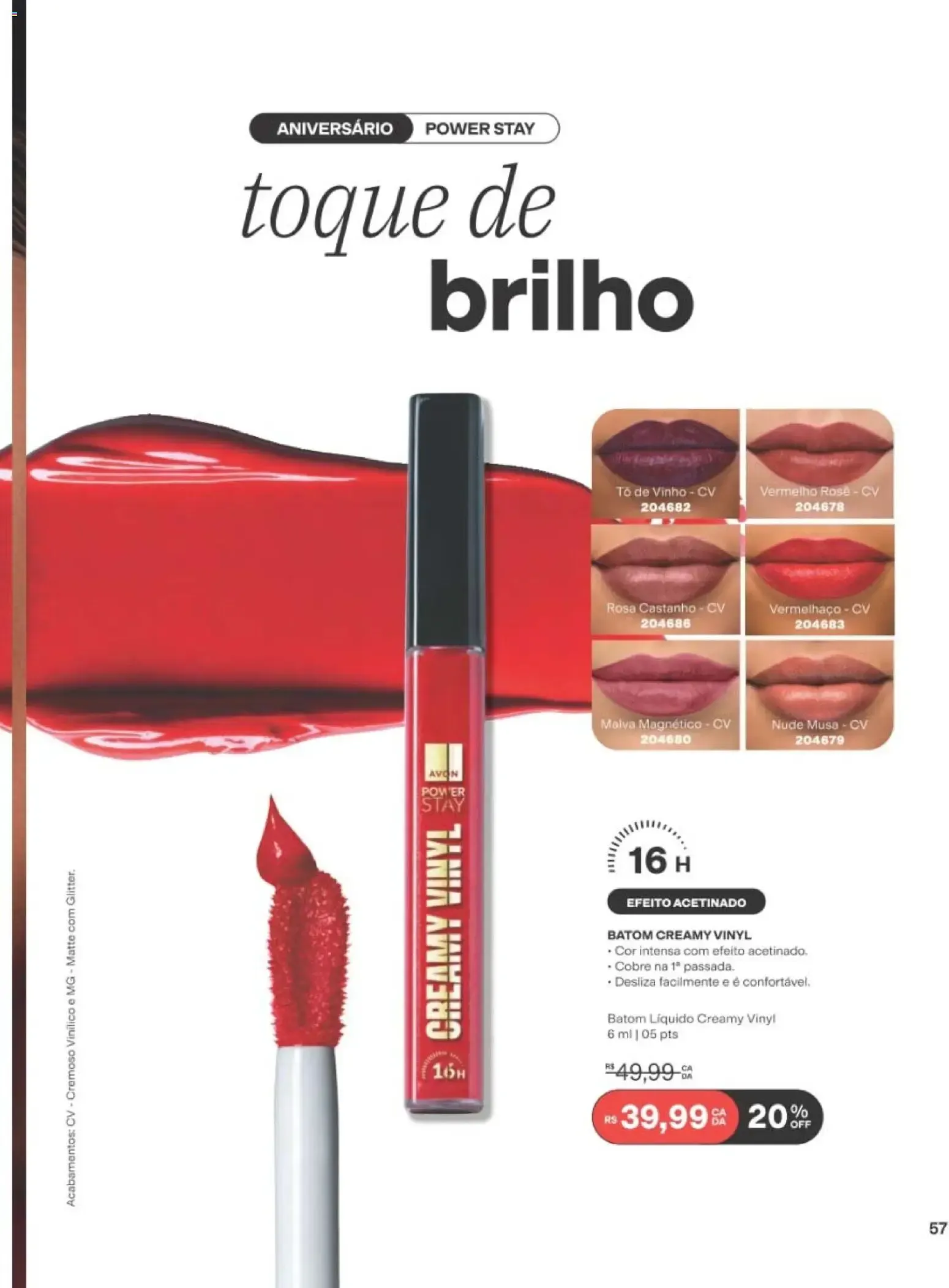 Encarte de Revista Avon folheto - Campanha 11 de 29/06/2026 | Promoção Online 29 de junho até 20 de julho 2026 - Pagina 57