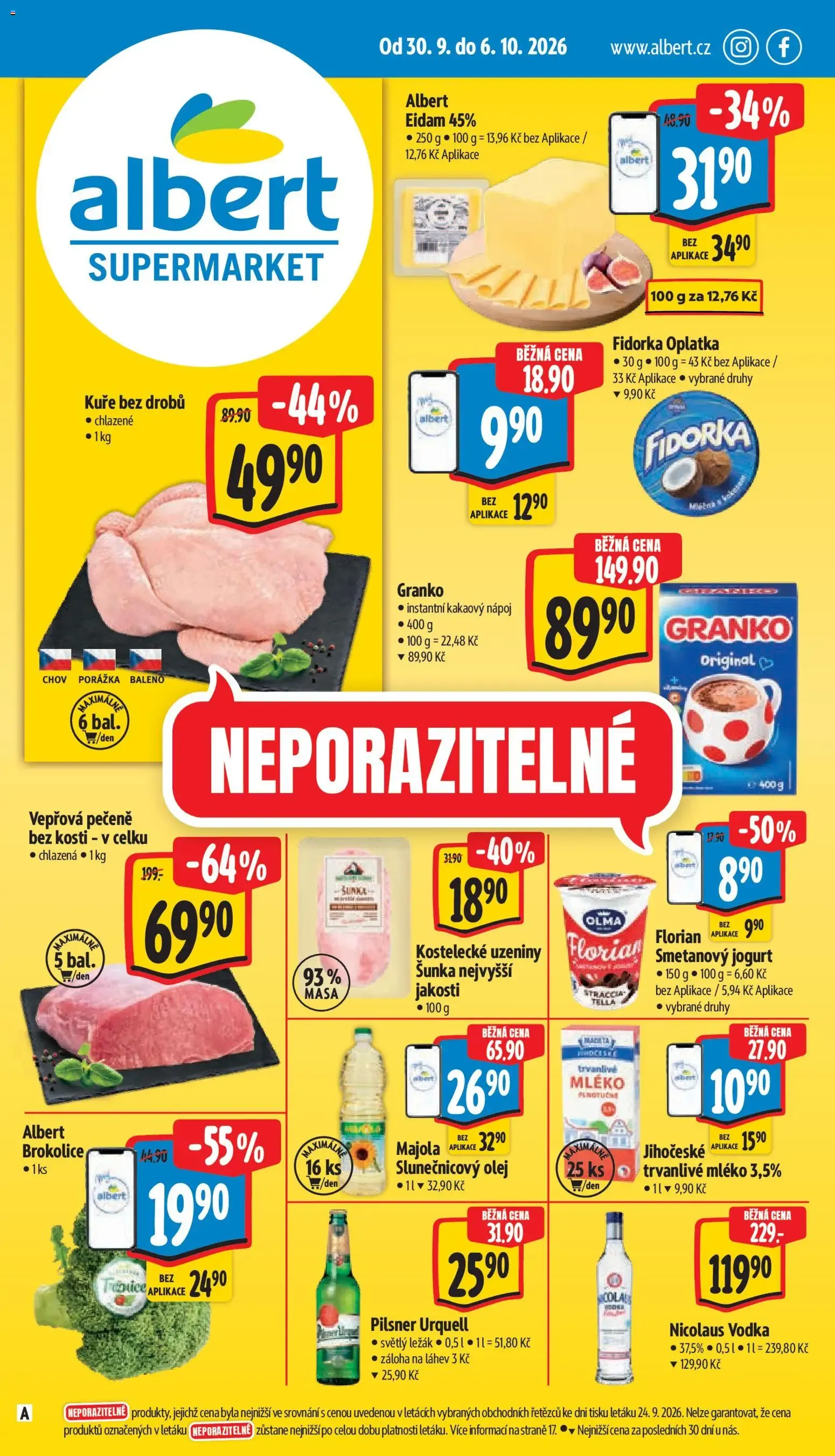 Albert leták - Supermarket od 30.09.2026 - Akční leták - 30. září 6. října 2026 - Page 1