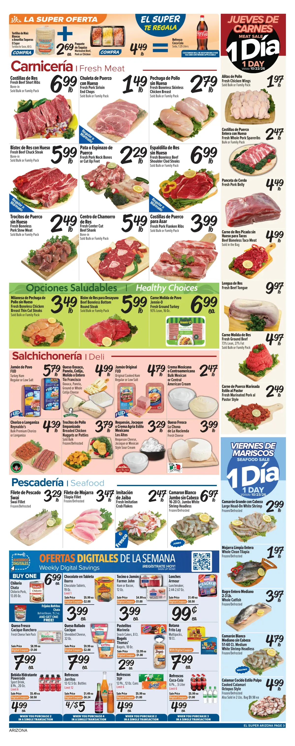 Weekly promotion Current El Super - Arizona leaflet valid from Wednesday 10/21/2026 to Tuesday 10/27/2026 spanning from October 21 to October 27 2026 - Page 3 for Catalogue 365