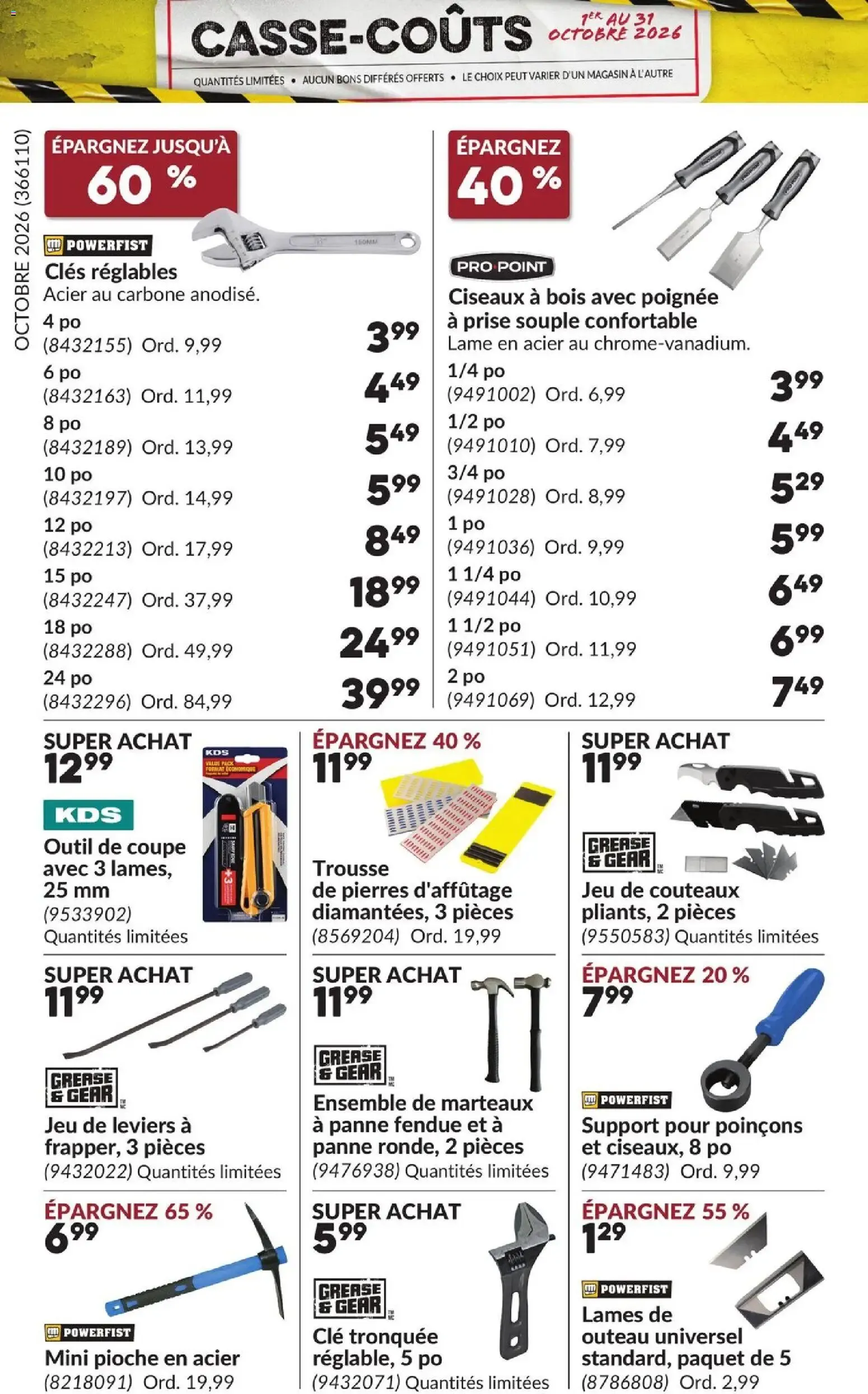 Princess Auto circulaire - Casse-Coûts from Oct 1, 2026 > weekly specials & deals from October 1 to October 31 2026 - flyer page 4