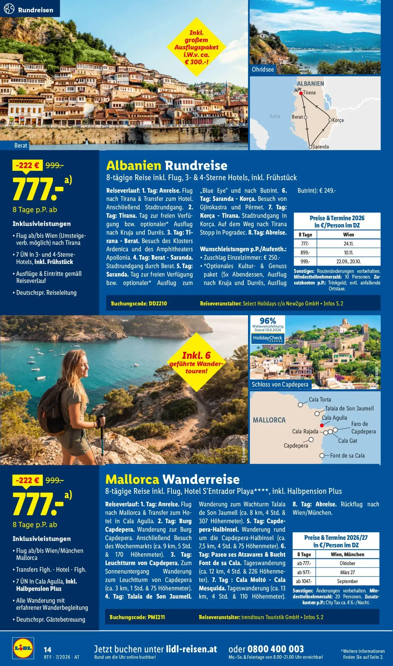Lidl Juli/August Reise - Highlights ab 15.07.2026 - Angebote ab donnerstag von 15. Juli bis 15. August 2026 - Flugblätt seite  14