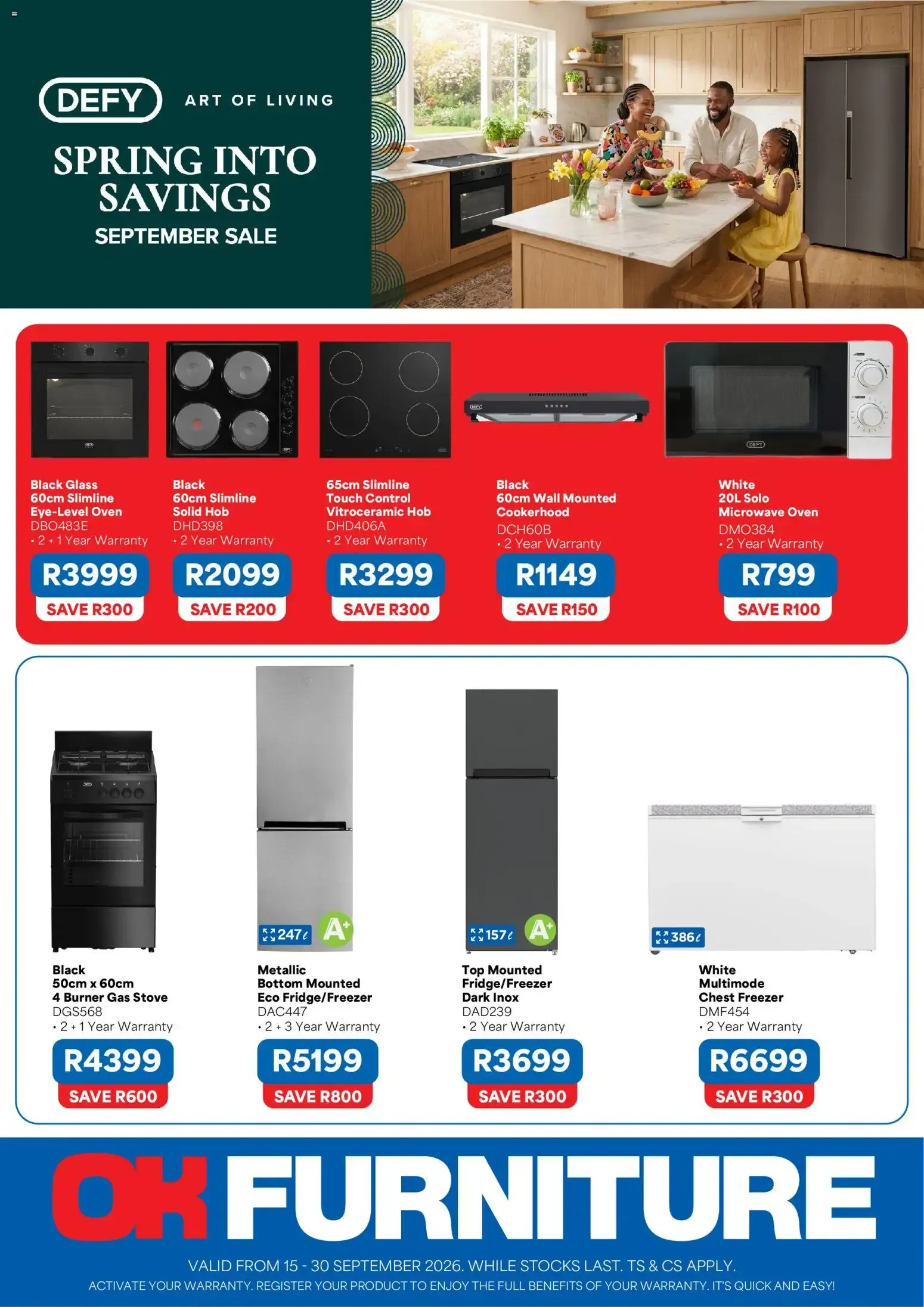 OK Furniture - Defy Sale (15/09/2026 - 30/09/2026) Online from 15 September to 30 September 2026 - Catalogue Page 1