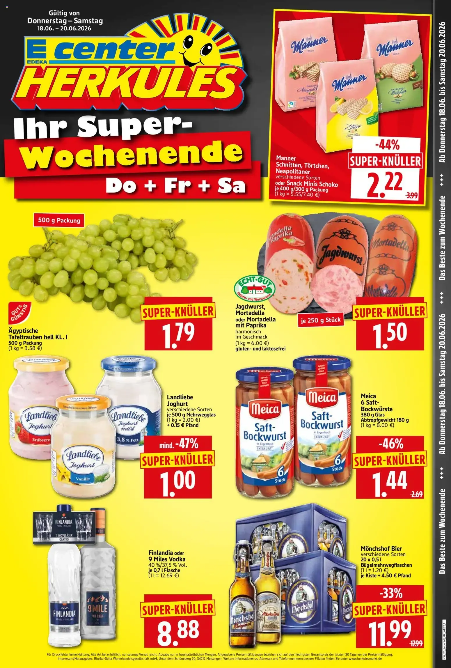 E center HERKULES Ihr Super-Wochenende von 18. Juni bis 20. Juni 2026 - Prospekt seite 1