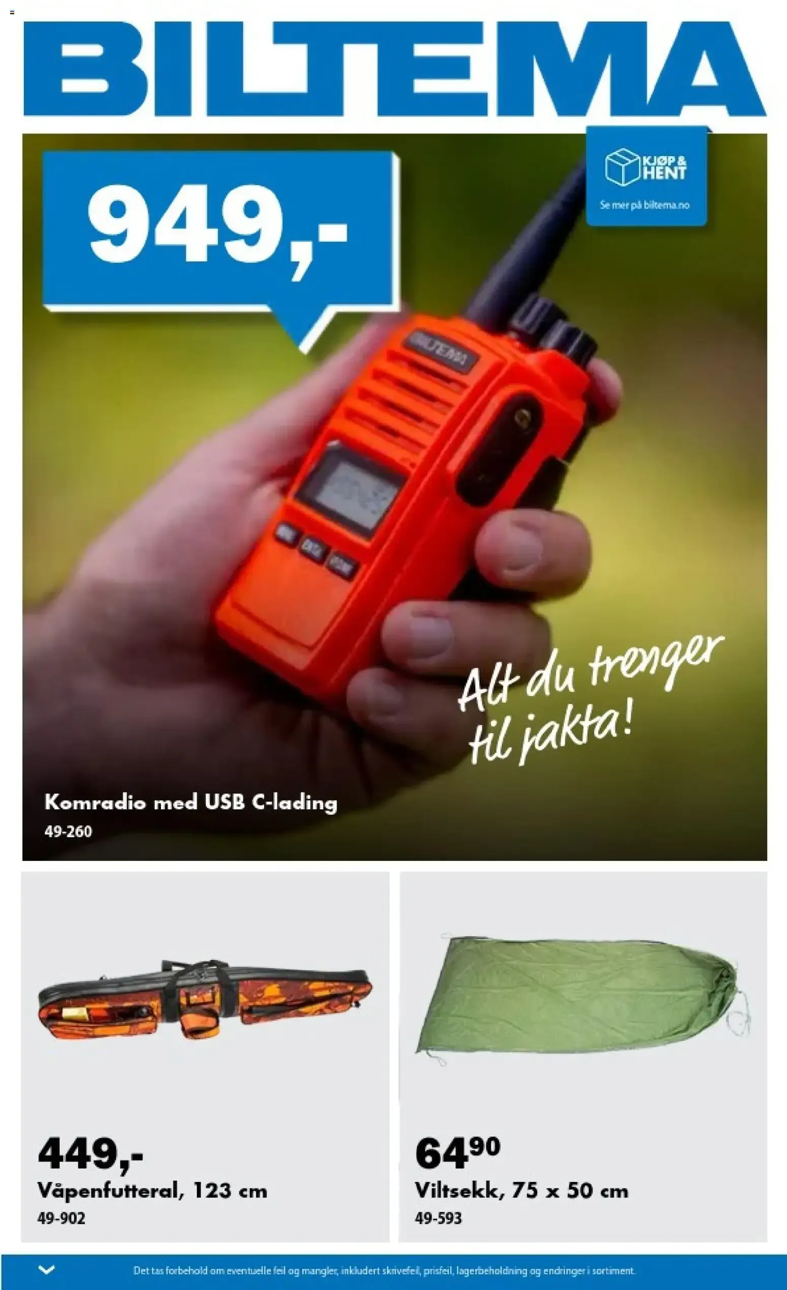 Biltema Jakt - National (17/08/2026 - 31/10/2026) - Kundeavis og tilbud fra 17. august til 31. oktober 2026 - kundeavisside 1