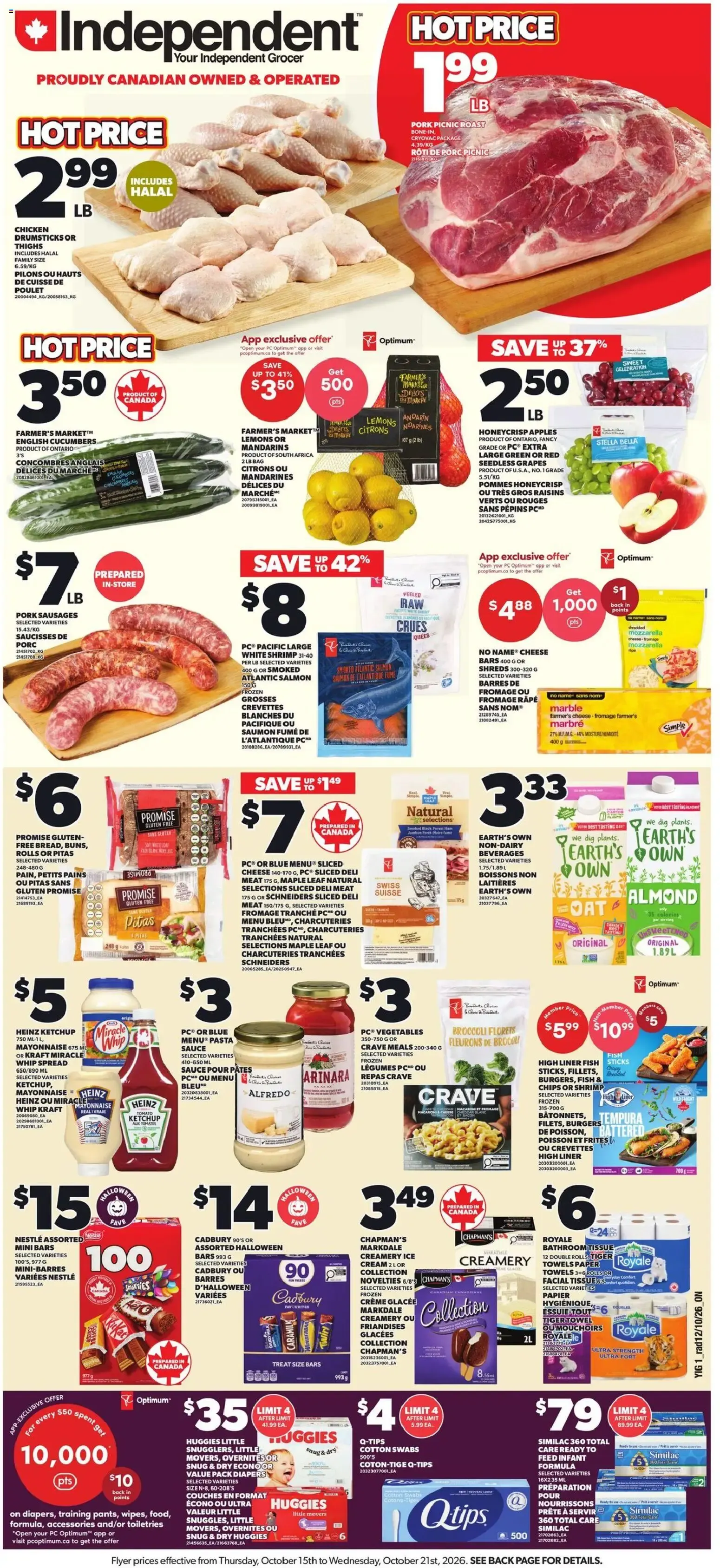 Independent Grocer weekly flyer / circulaire from Oct 15, 2026 > weekly specials & deals