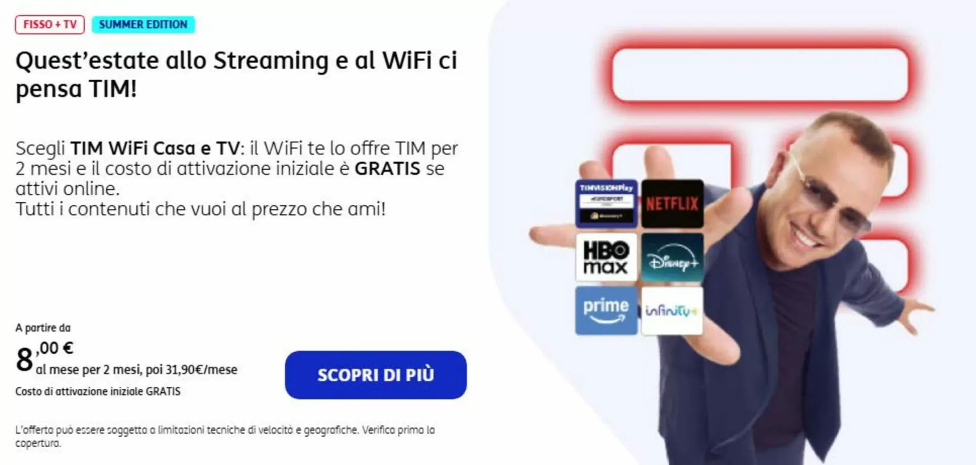 Quest'estate allo Streaming e al WiFi ci pensa TIM! da 8 giugno a 30 giugno di 2026 - Pagina del volantino 1