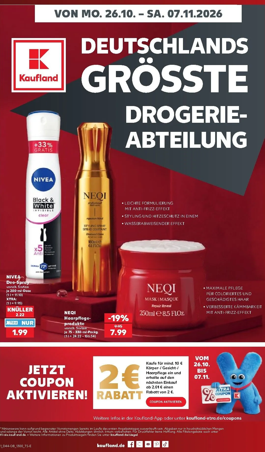 Kaufland - Drogerie Prospekt nächste Woche – von Montag 26.10.2026 bis Samstag 07.11.2026 von 26. Oktober bis 7. November 2026 - Prospekt seite 1