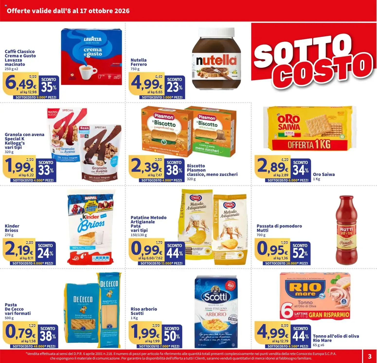 SIGMA SOTTO COSTO - Volantino de Ofertas da 8 ottobre a 17 ottobre di 2026 - Pagina del volantino 3
