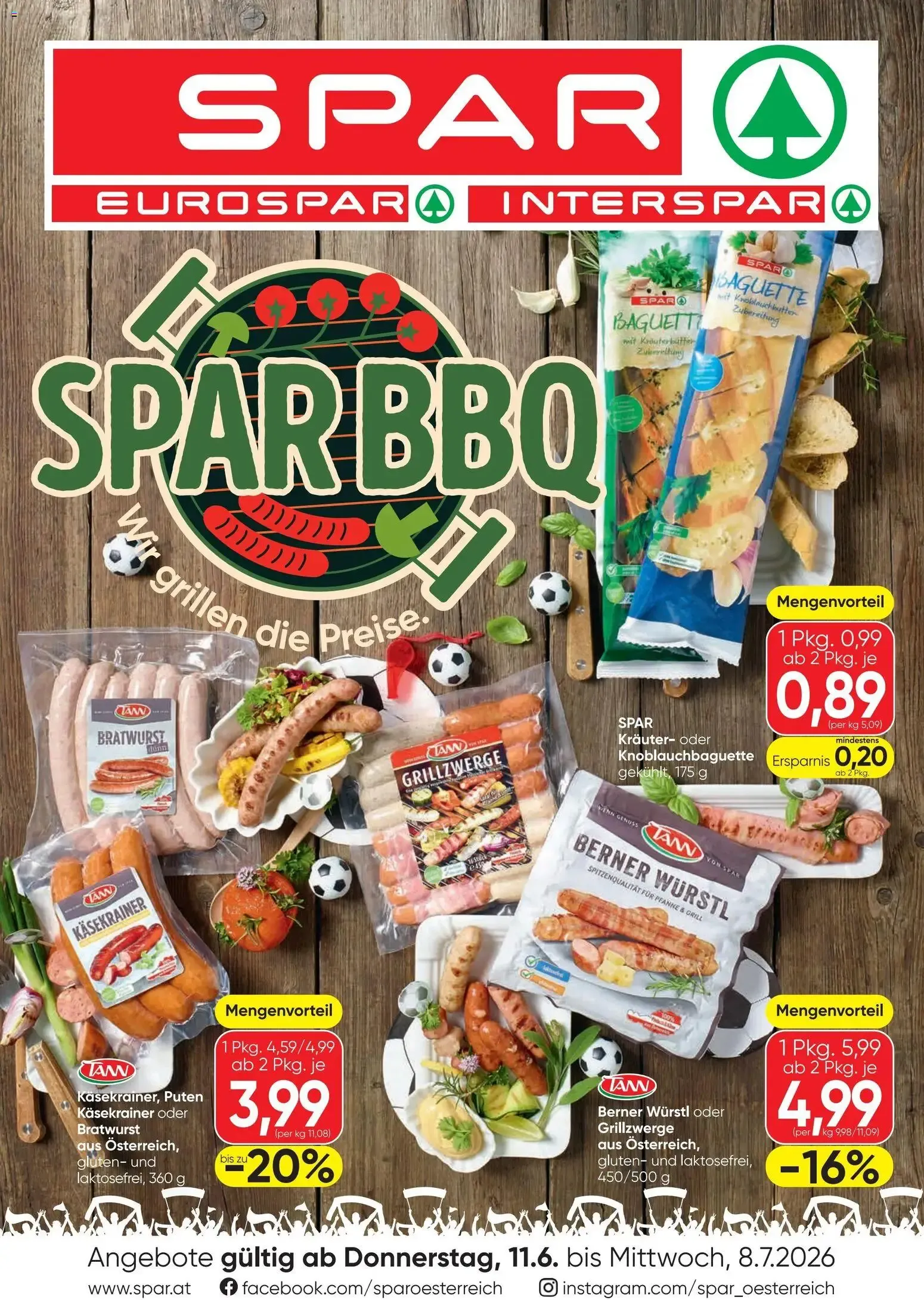SPAR BBQ von 11. Juni bis 8. Juli 2026 - Flugblätt seite 1