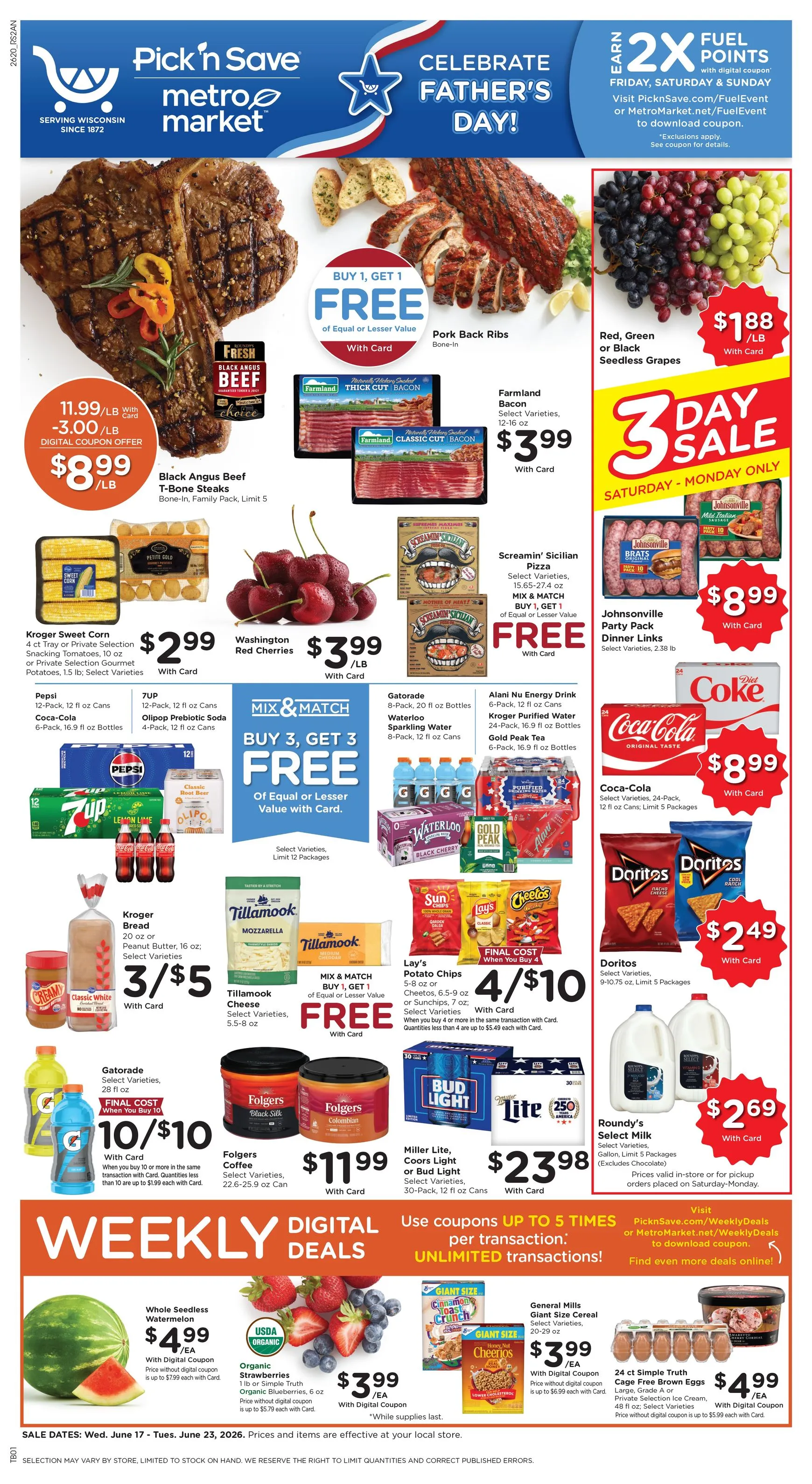 Weekly ad Current Pick'n Save leaflet valid from Wednesday 06/17/2026 to Tuesday 06/23/2026 from June 17 to June 23 2026 - Page 1