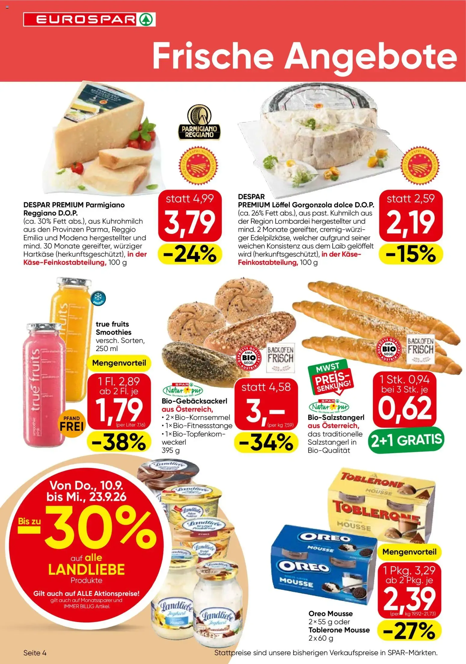 Eurospar Flugblatt von 10.09.2026 - Aktuelle Angebote von 10. September bis 23. September 2026 - Flugblätt seite 4