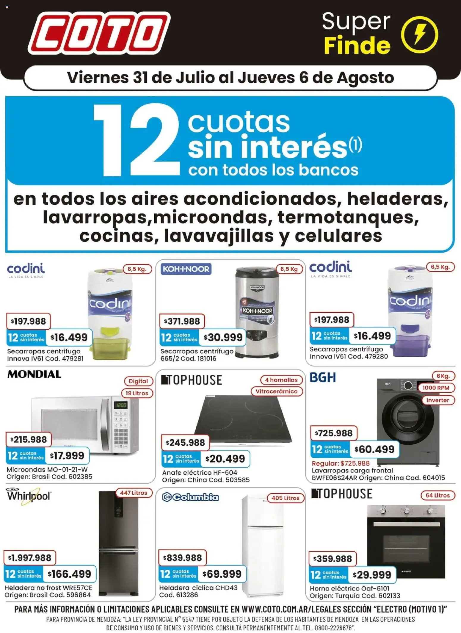 Ofertas de COTO Super Finde 31 de julio al 6 de agosto 2026 - Página 1 del catálogo