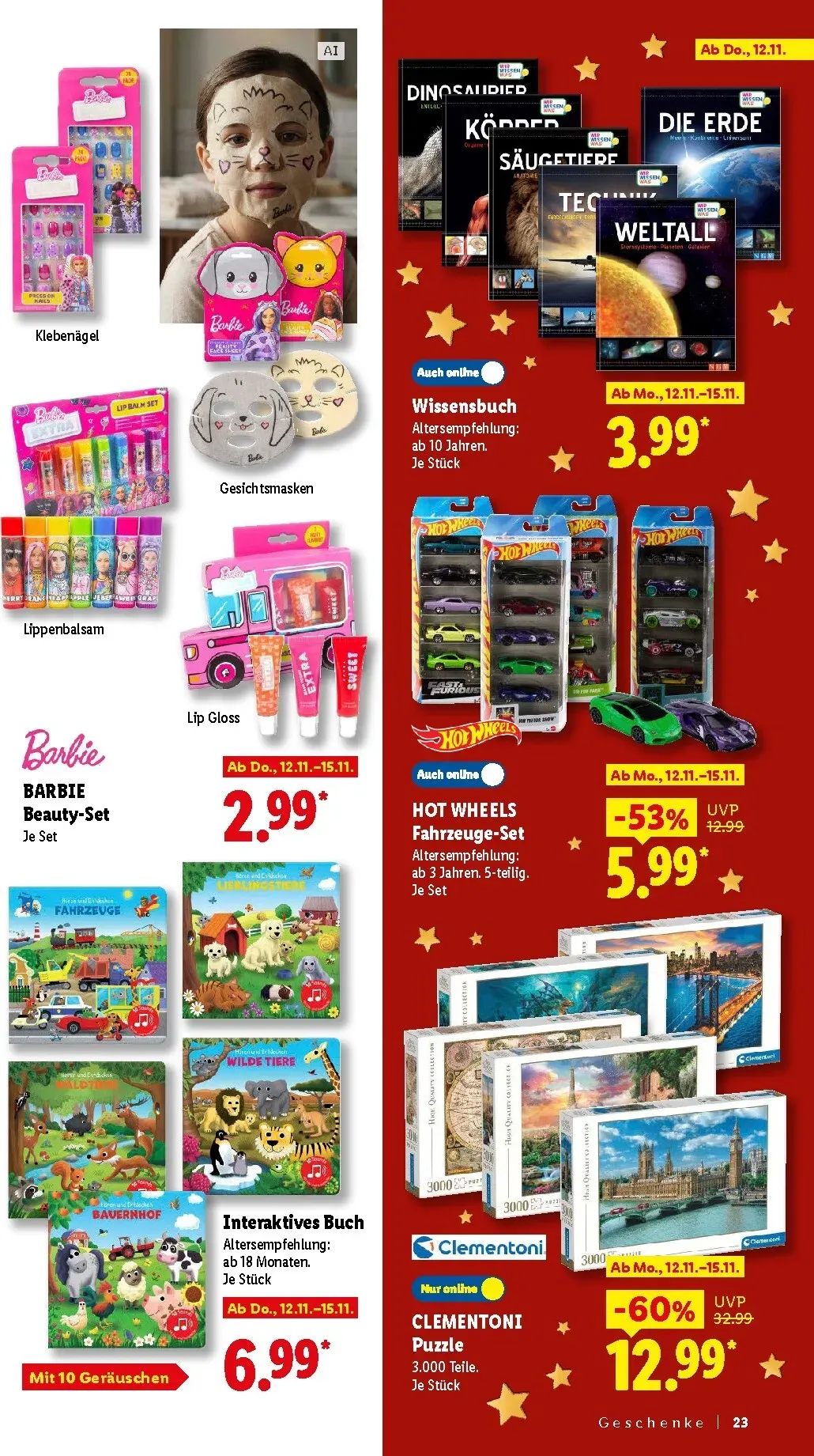 Lidl - Entdecke zahlreiche Geschenkideen Prospekt – von Montag 19.10.2026 bis Donnerstag 24.12.2026 von 26. Oktober bis 24. Dezember 2026 - Prospekt seite 23