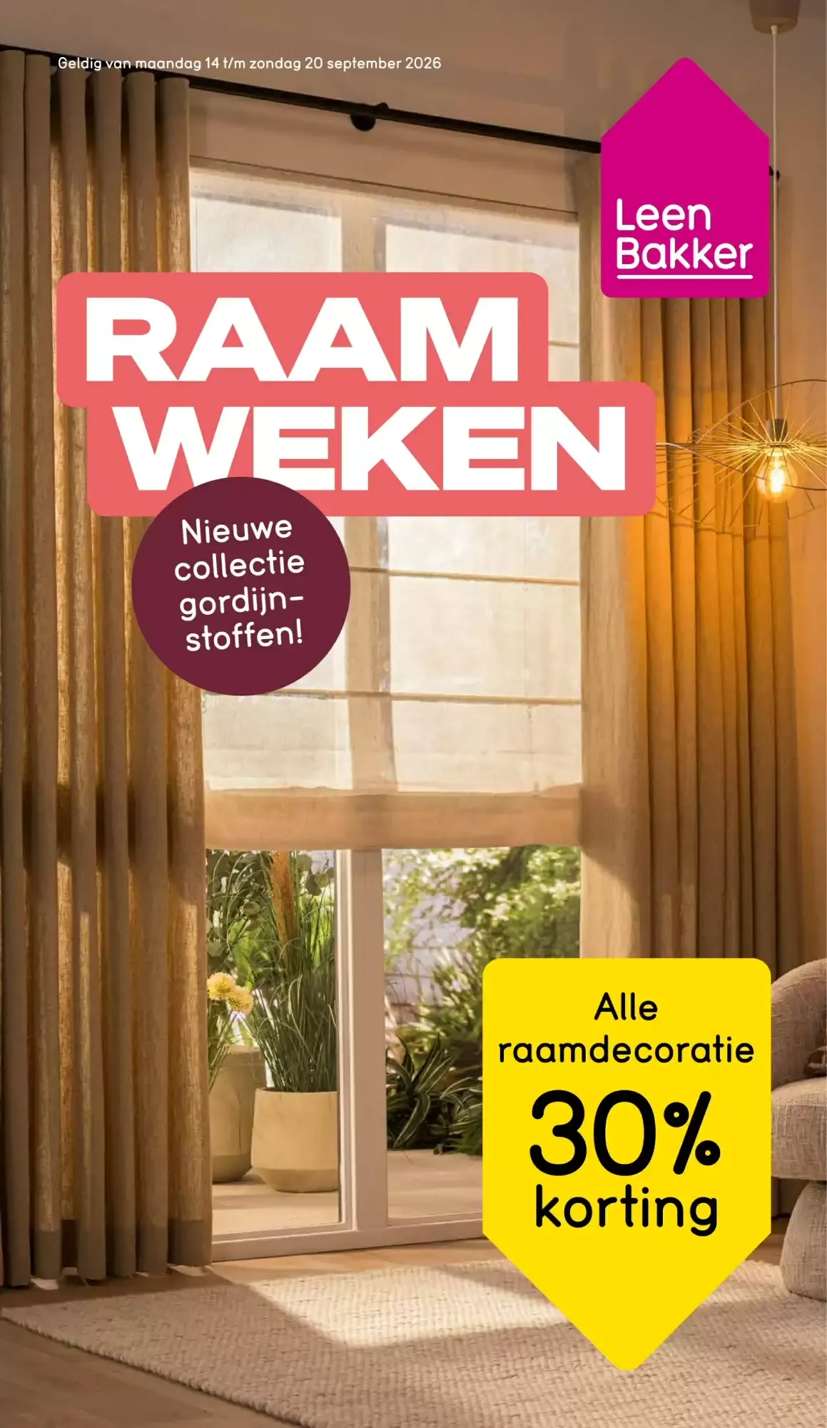 Leen Bakker - RAAM WEKEN van 14 september tot 20 september 2026 - Folder pagina 1