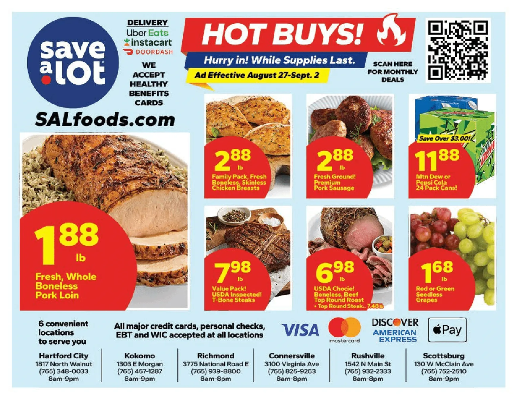 Weekly ad Current Save a Lot leaflet valid from Thursday 08/27/2026 to Wednesday 09/02/2026 from August 27 to September 2 2026 - Page 1