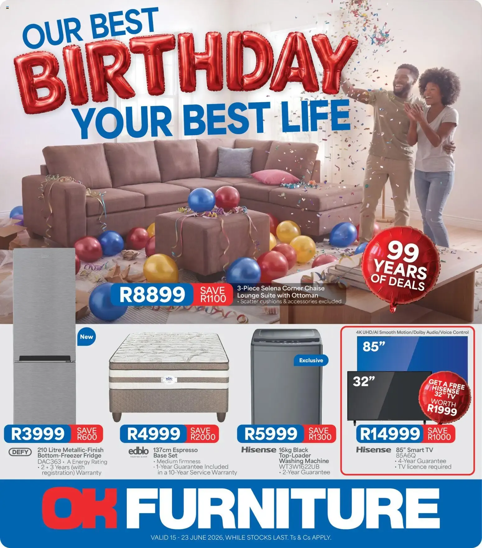 OK Furniture - Our Best Birthday Deals from 15 June to 23 June 2026 - Catalogue Page 1