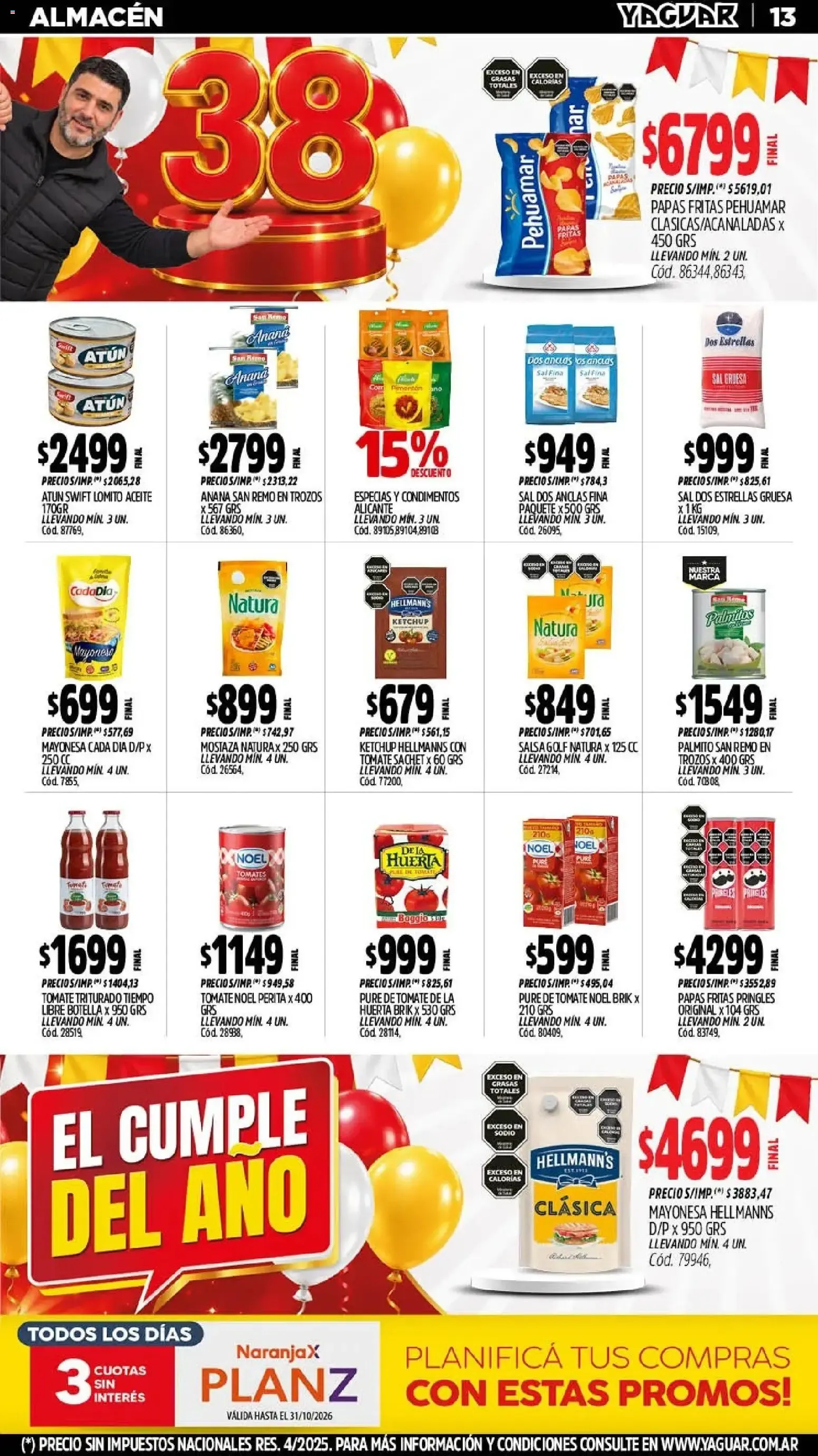 Ofertas de Mayorista Yaguar: El Cumple del Año 38 19 de octubre al 25 de octubre 2026 - Página 14 del catálogo