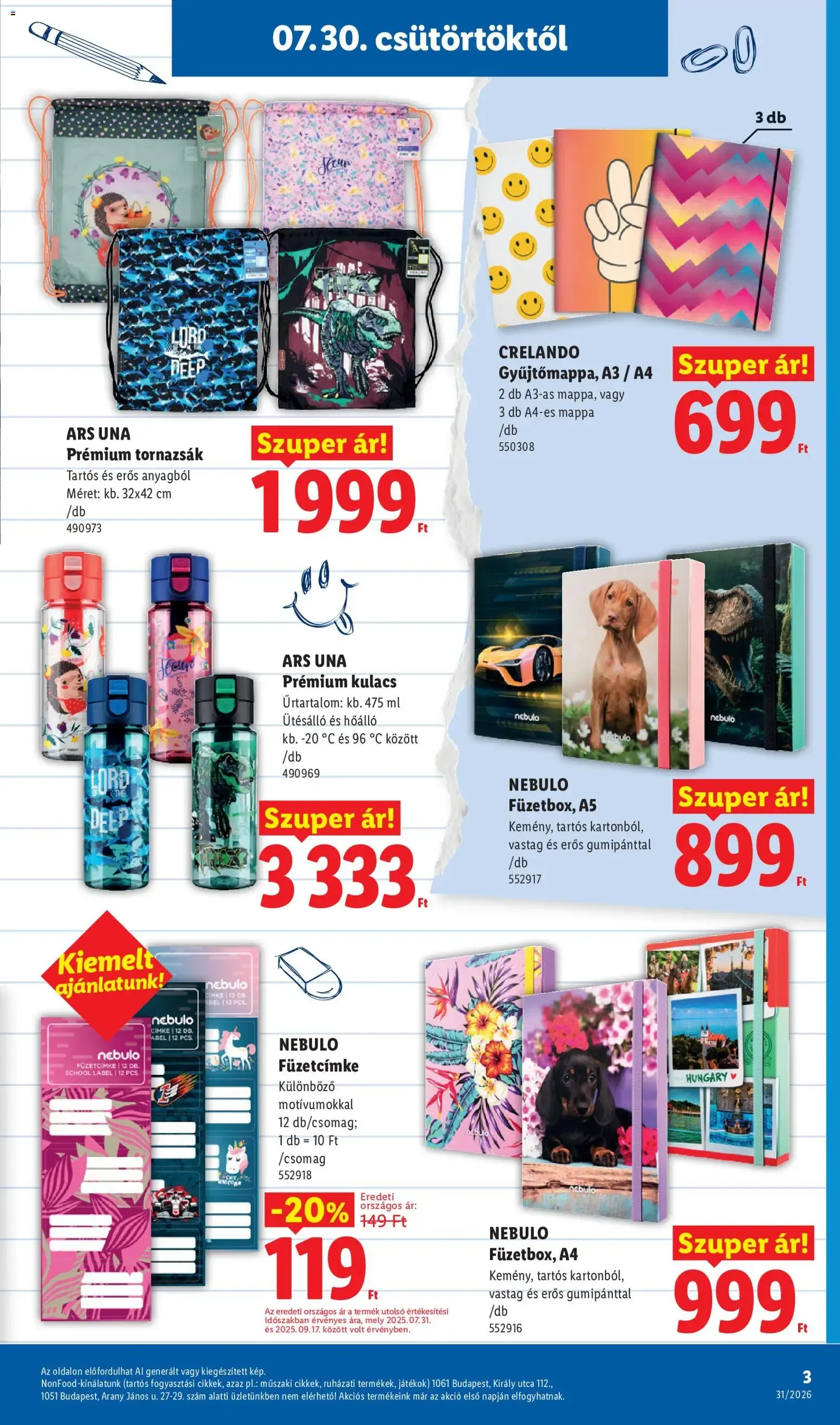 Katalógus Lidl Iskolakezdési - 2026.07.30. -tól/töl > akció, lapozható szórólap 🛍️ július 30.-tól augusztus 31.-ig 2026. - Oldal 3