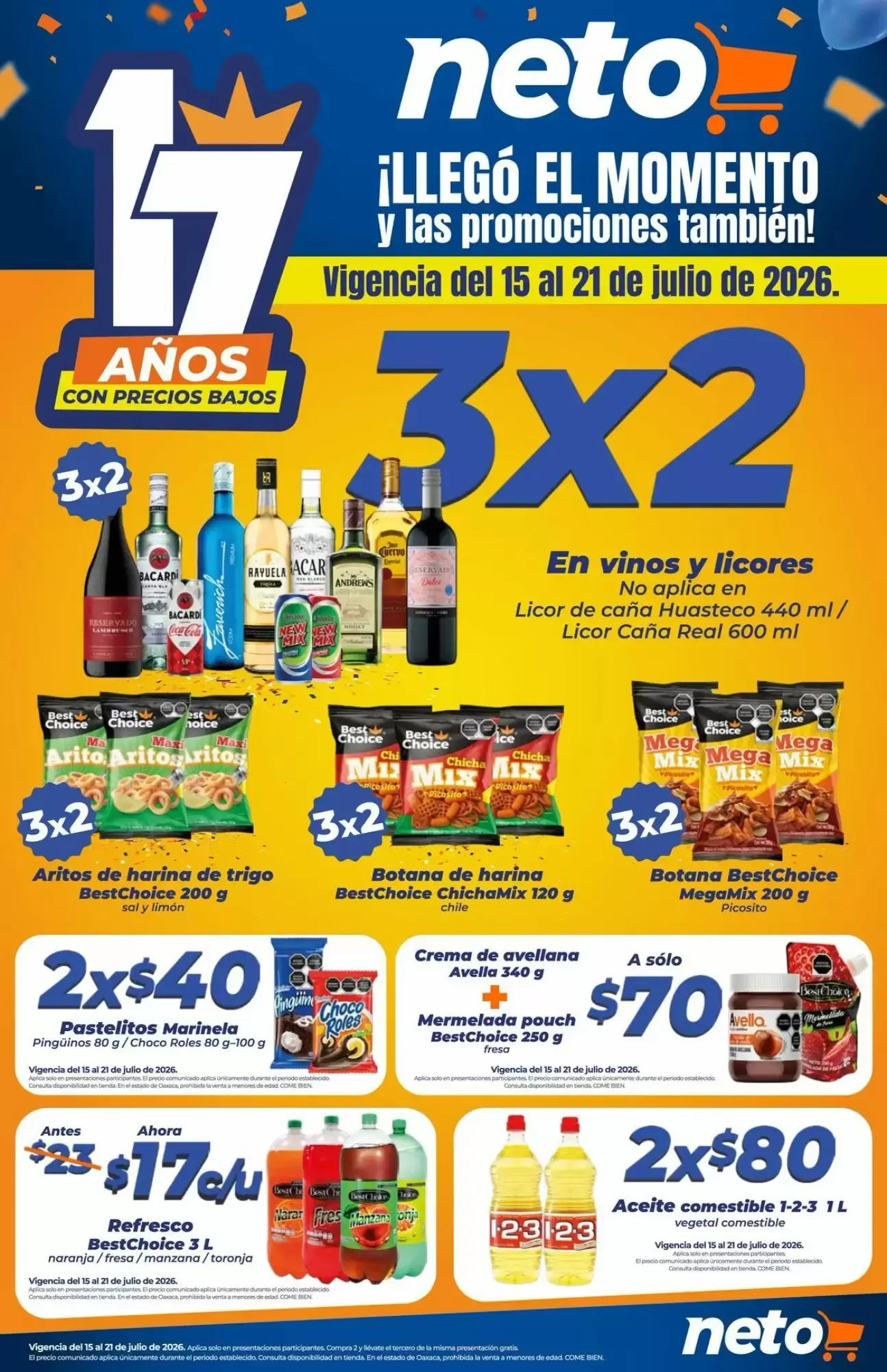 Neto: ¡Llegó el momento y las promociones también! 17 Años con precios bajos