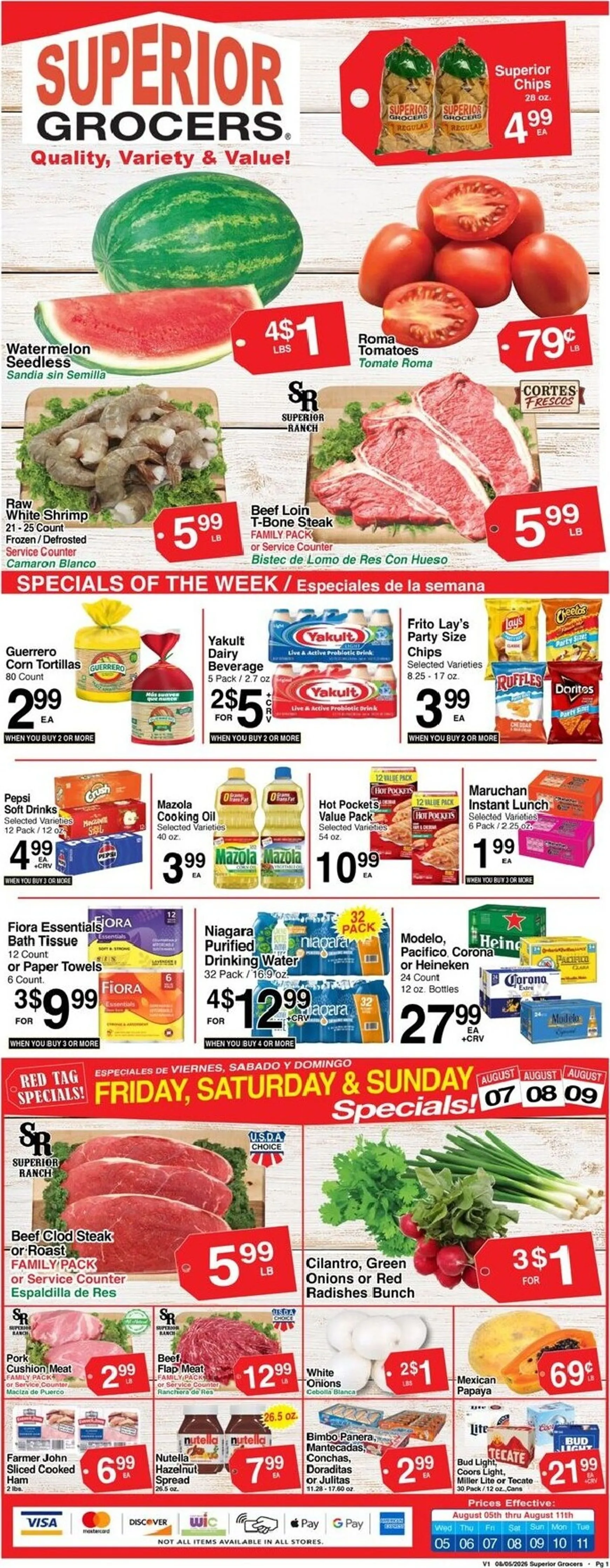 Weekly ad Superior Grocers from August 5 to August 11 2026 - Page 1