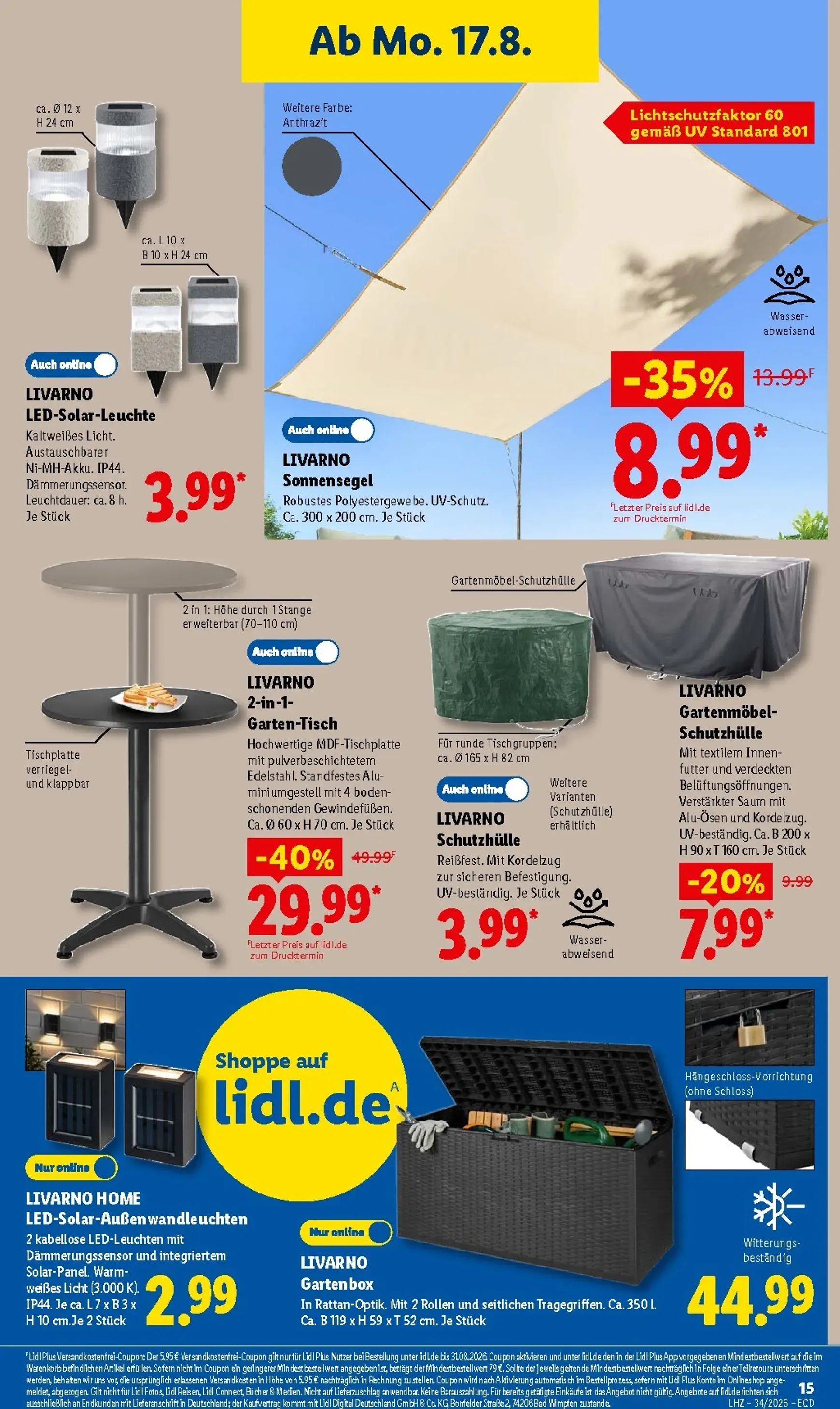 Lidl Prospekt nächste Woche – von Montag 17.08.2026 bis Samstag 22.08.2026 von 17. August bis 22. August 2026 - Prospekt seite 34